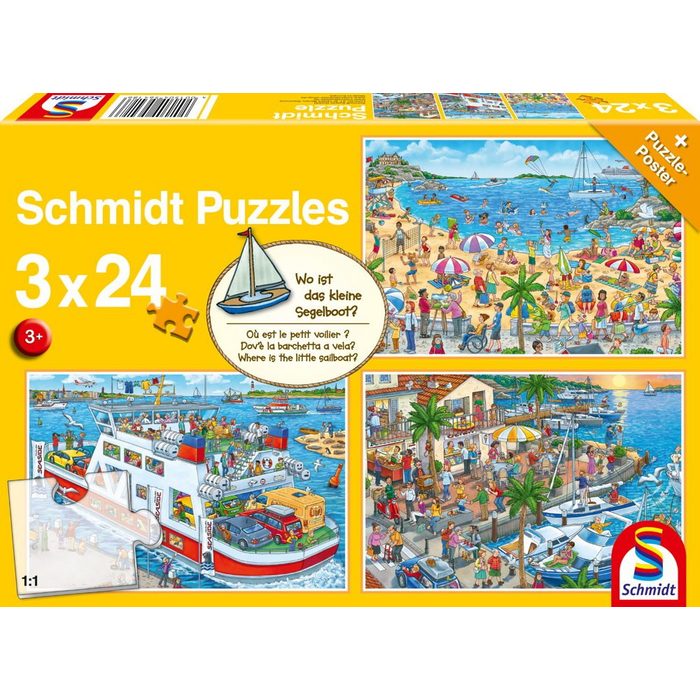 Schmidt Spiele GmbH Puzzle Puzzle Wo ist das kleine Segelboot? 56418 24 Puzzleteile