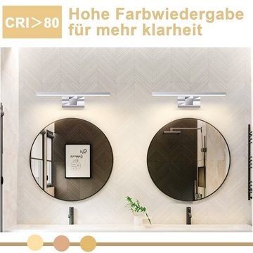 ZMH LED Spiegelleuchte Bad Spiegellampe - Badleuchte Chrom Badezimmer Wasserdicht IP44, Augenschutz, LED fest integriert, 4000k, Modern Neutralweiß 4000K Badlampe Wandmontage für Keller