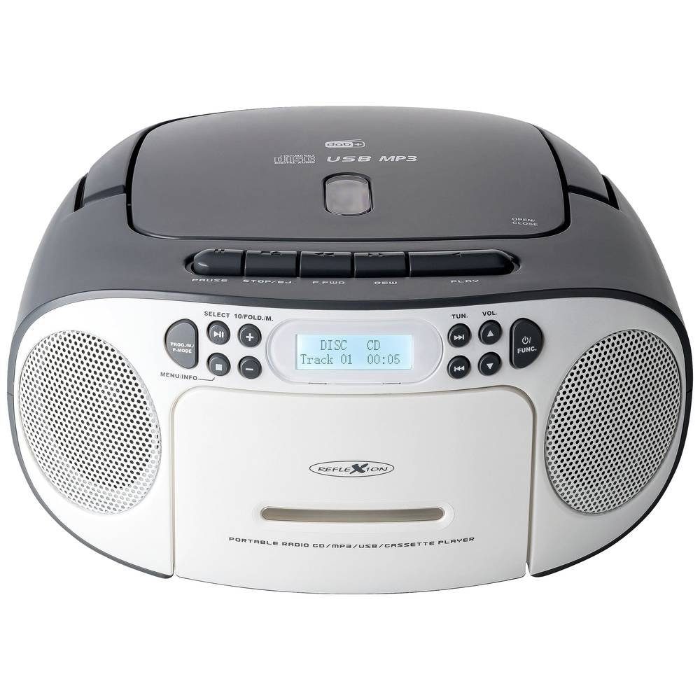 Radio Reflexion AUX, UKW DAB+, CD, DAB+, DAB, CD-Radio weiß/grau RCR2260DAB