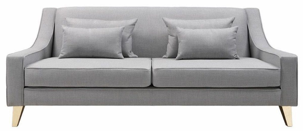 Schlafsofa Luxus x Padrino Möbel Sofa Hotel Möbel x - Gold Sofa - - - Casa 202 Wohnzimmer 85 Neoklassik Möbel Sofa - H. Grau 94 Wohnzimmer Hotel Luxus Padrino / Neoklassik Möbel Casa cm -