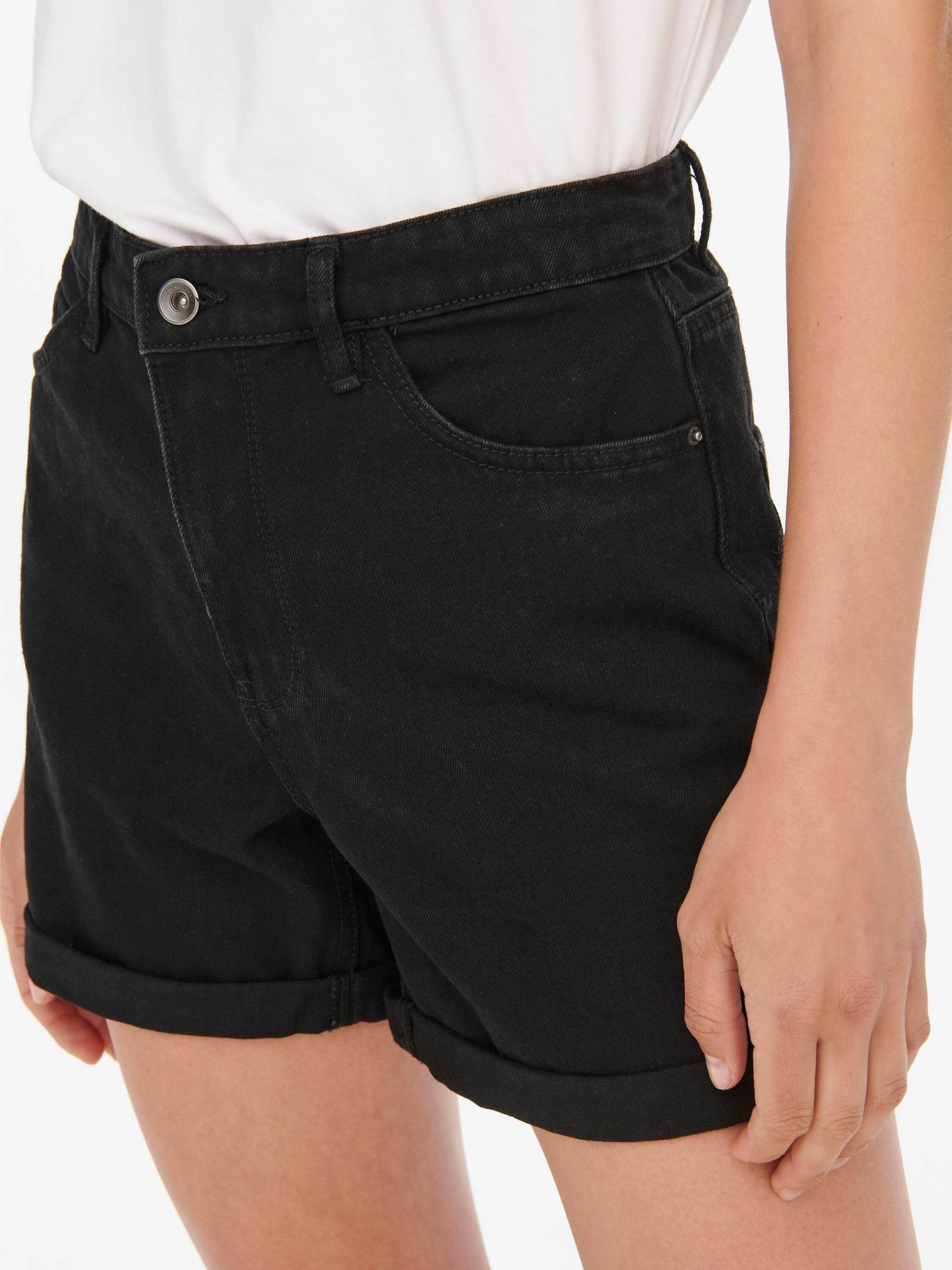 Vega ONLY (1-tlg) black Plain/ohne Details denim Jeansshorts