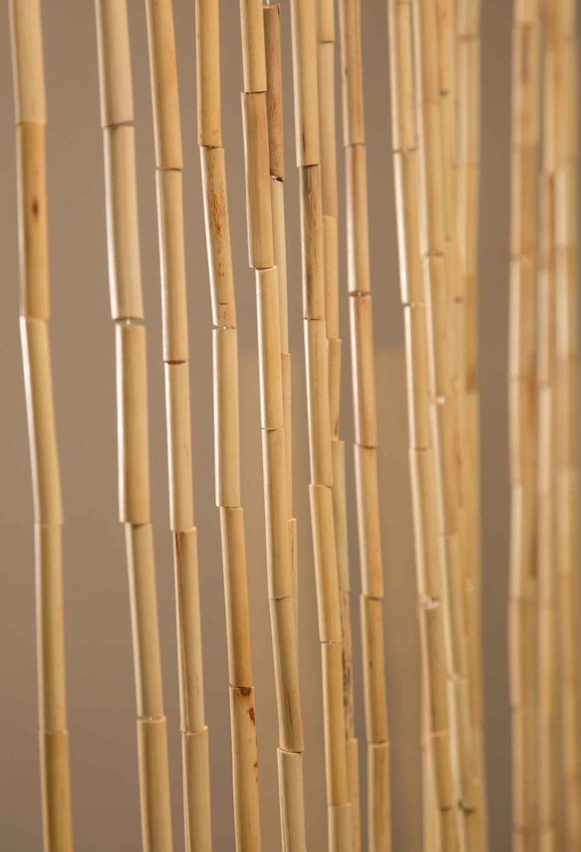 CONACORD Türvorhang Decona Tonkin Dekovorhang beige, Hakenaufhängung, halbtransparent, 90 x 200 cm, Tonkinstäbe - elegant schwingend
