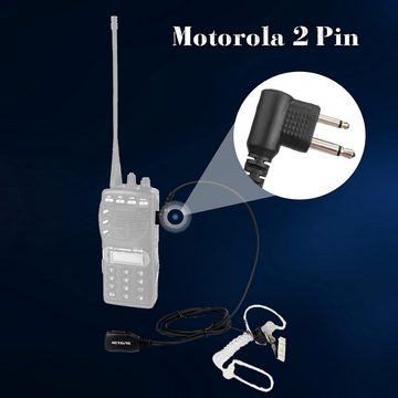Retevis Walkie Talkie Funkgerät Headset Schallschlauch Kopfhörer 2-pin,für Minland Motorola, für Bars, Sicherheit, Restaurants, Hotels, Lagerhäusern