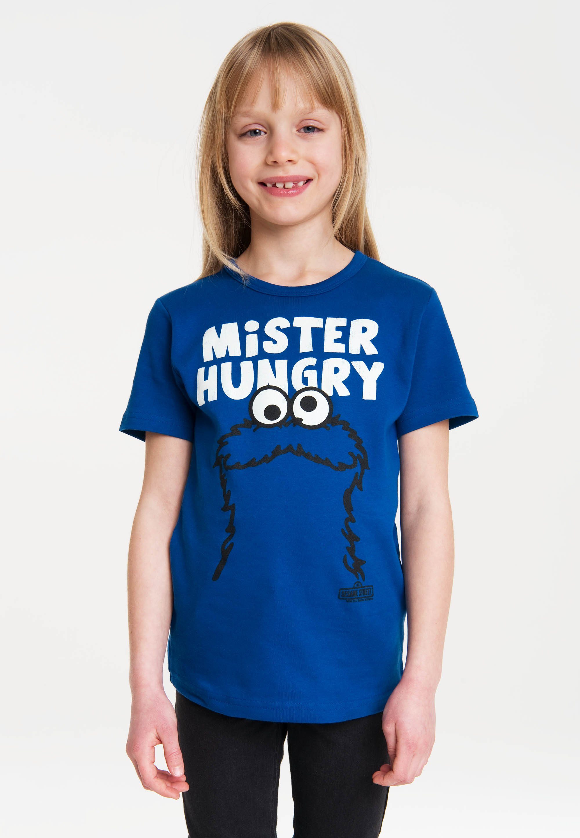 LOGOSHIRT T-Shirt Frontprint mit Hungry tollem Mister