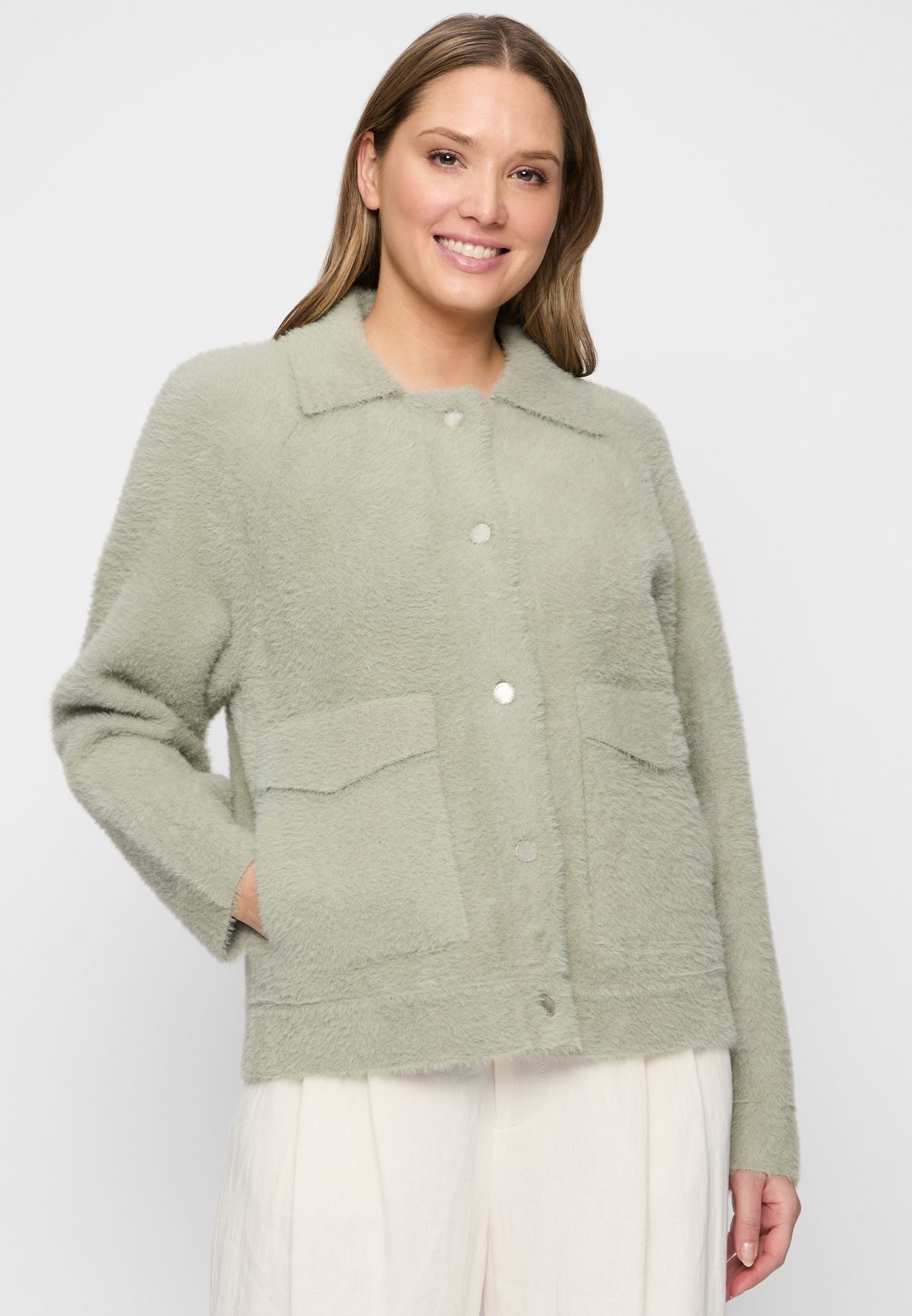 COVERED Strickjacke Paris L00123CO Liegekragen, Metallknöpfe, günstig online kaufen