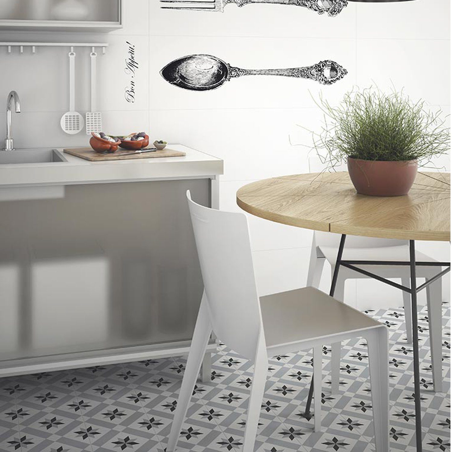 Casa Moro Bodenfliese Mediterrane Keramik-Fliesen Rahma 20x20 cm matt 1 qm, FL6006, Mehrfarbig, Keramische Fliese in Zementfliesenoptik