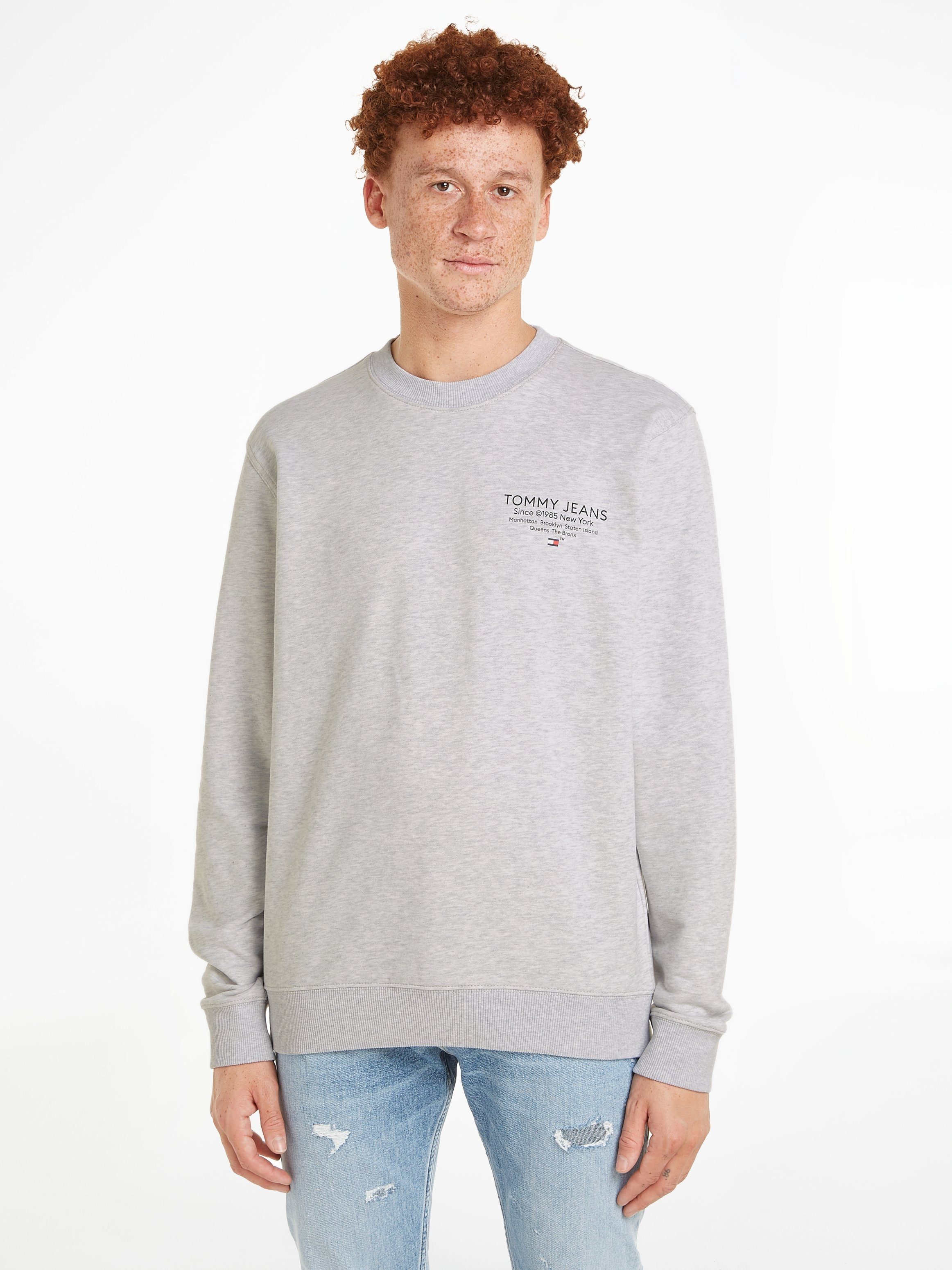 Tommy Jeans Sweatshirt TJM REG ESSENTIAL GRAPHIC CREW mit Tommy Jeans Aufdruck Silver Grey