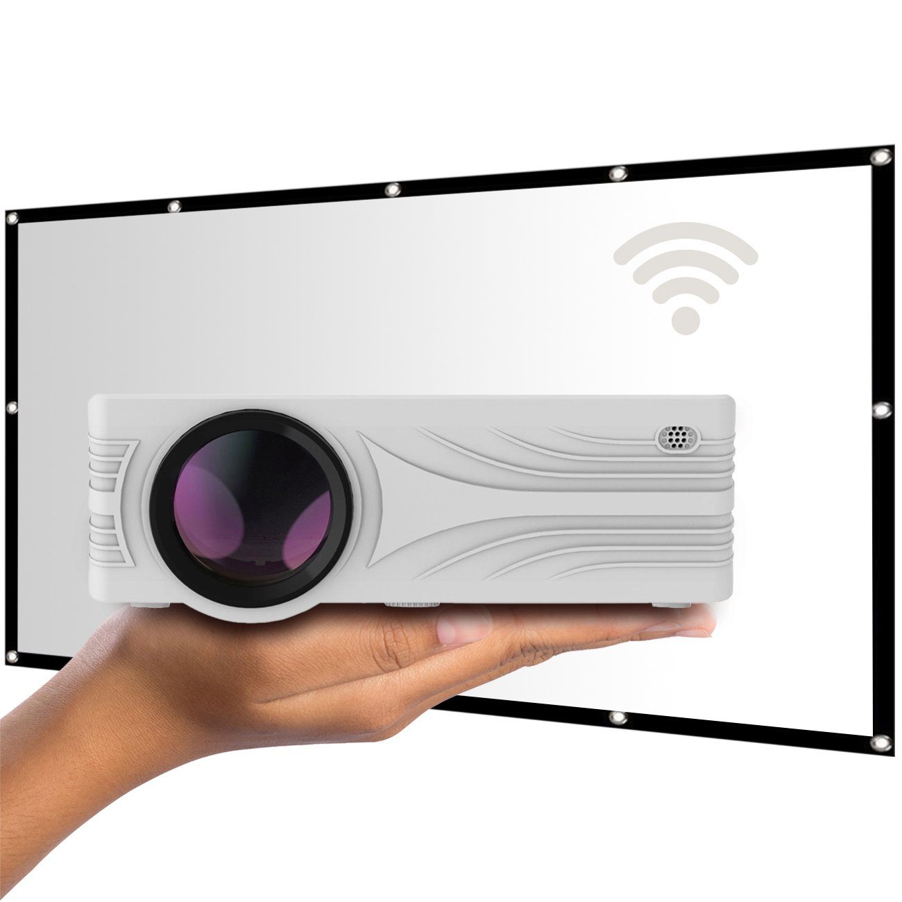 LA VAGUE LV-HD240 WI-FI BUNDLE LED-Projektor inkl. LED-Beamer (2000 lm, 1000:1, 1920 x 1080 px, LED-Projektor inkl. LV-STA100FP)