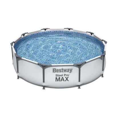 DOTMALL Rundpool Framepool Swimming Pool Bestway Rund Steel Pro MAX 305x76 cm