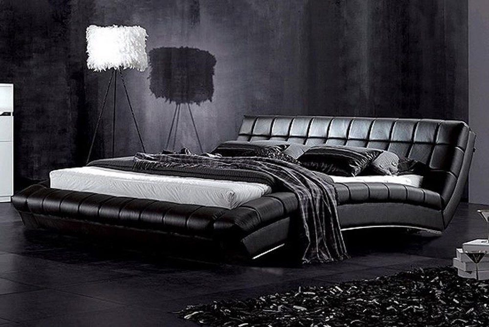 JVmoebel Polsterbett Elegantes Lederbett im modernen Design mit stabilen Stahlfüßen, Made in Europa