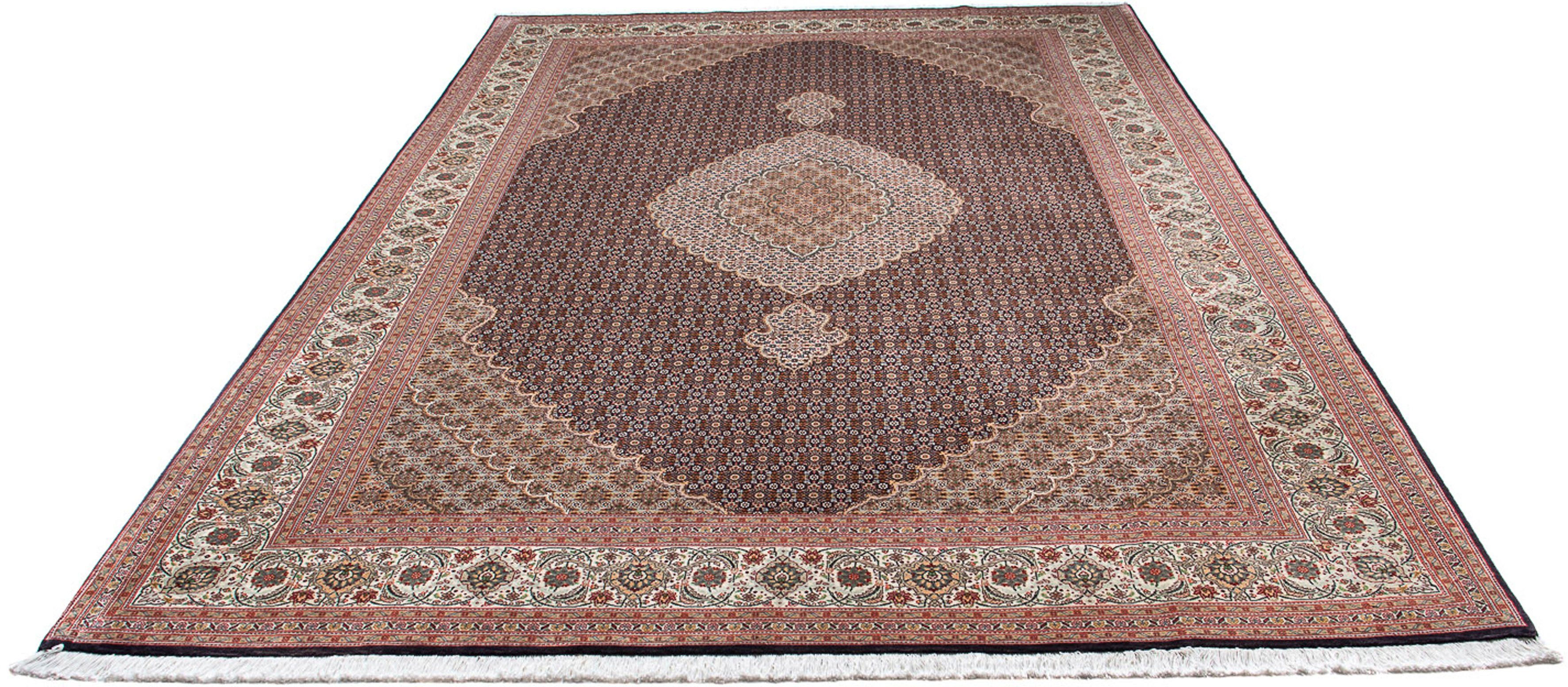 Orientteppich Perser - Täbriz - 302 x 205 cm - dunkelblau, morgenland, rechteckig, Höhe: 10 mm, Wohnzimmer, Handgeknüpft, Einzelstück mit Zertifikat | Kurzflor-Teppiche