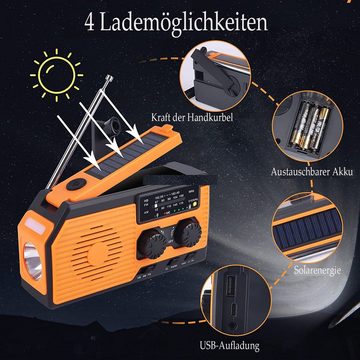 GelldG Kurbelradio mit Batterie Notfall Ausrüstung, tragbare Solar Radio Radio