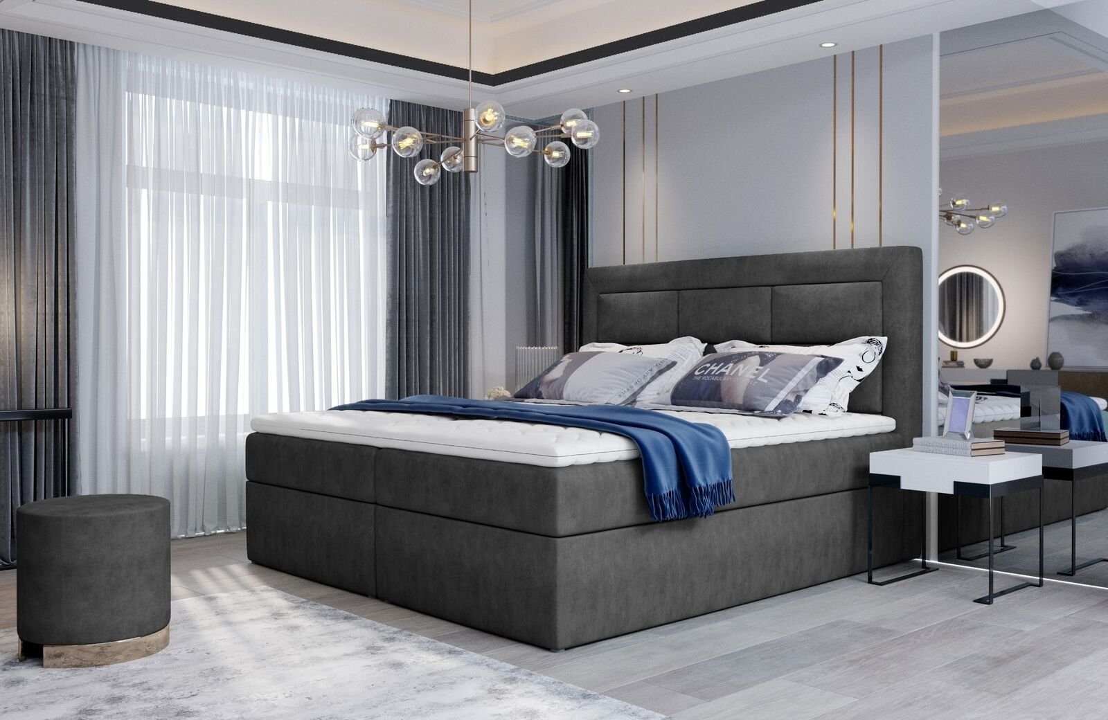 Design Modernes Luxus Gestell Doppel JVmoebel Textil Bett, Ehe Bett Betten