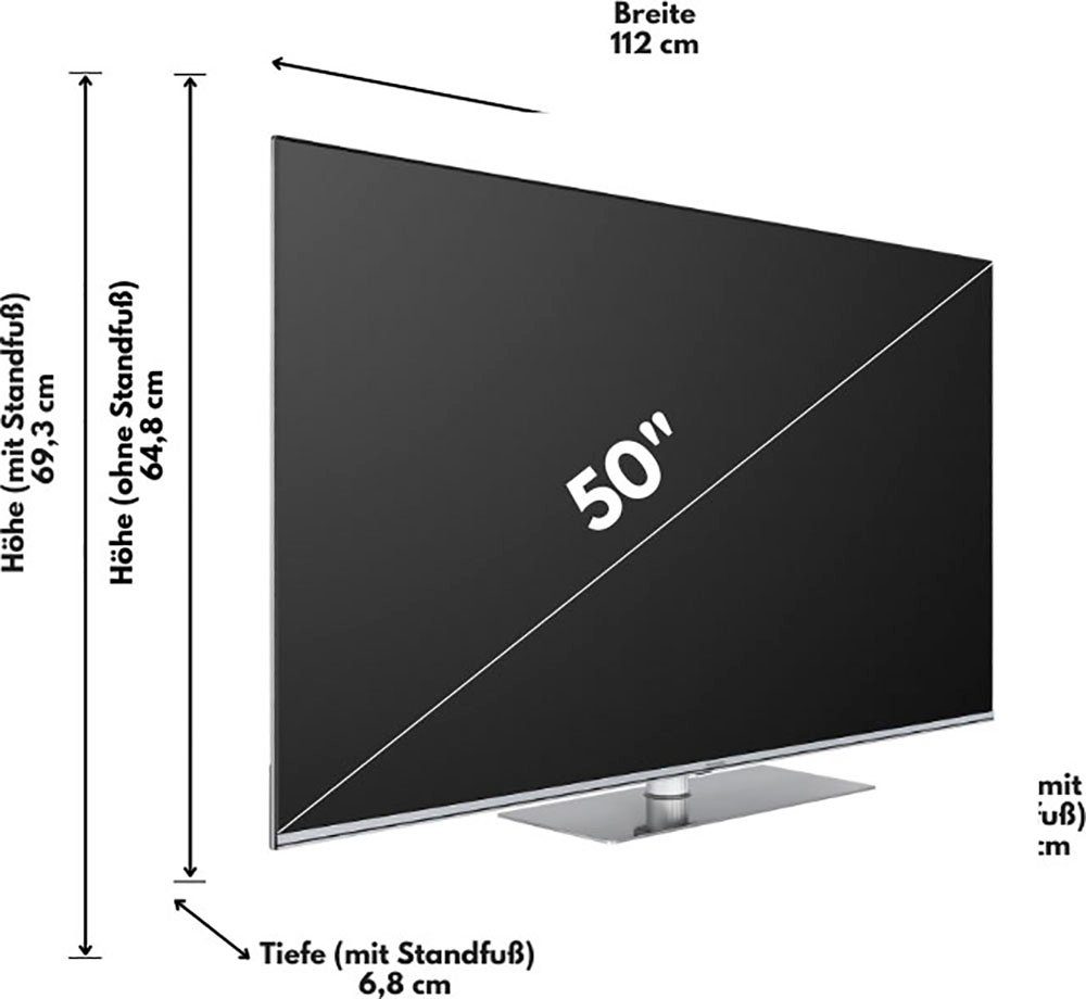 Hanseatic 50Q850UDS QLED-Fernseher (126 Zoll, TV, HD, Android 4K Smart-TV) cm/50 Ultra