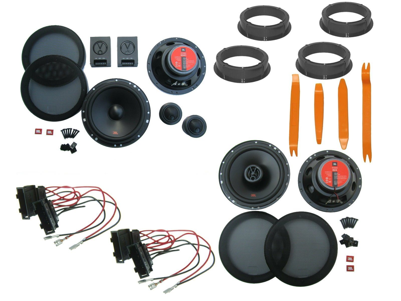DSX JBL Lautsprecher für VW Golf 6 Baujahr 08-13 Tür vorn hinten Bügel 510 Auto-Lautsprecher (85 W)