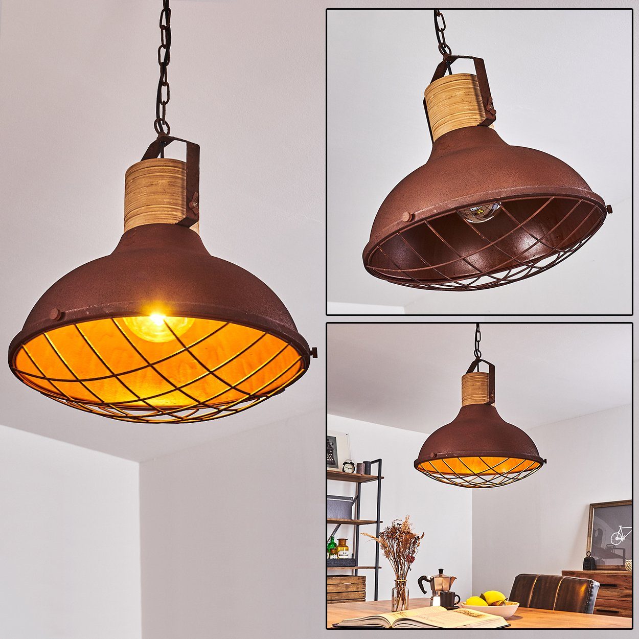 hofstein Hängeleuchte Hänge Pendel Leuchten Industrial Ess Wohn Schlaf ...