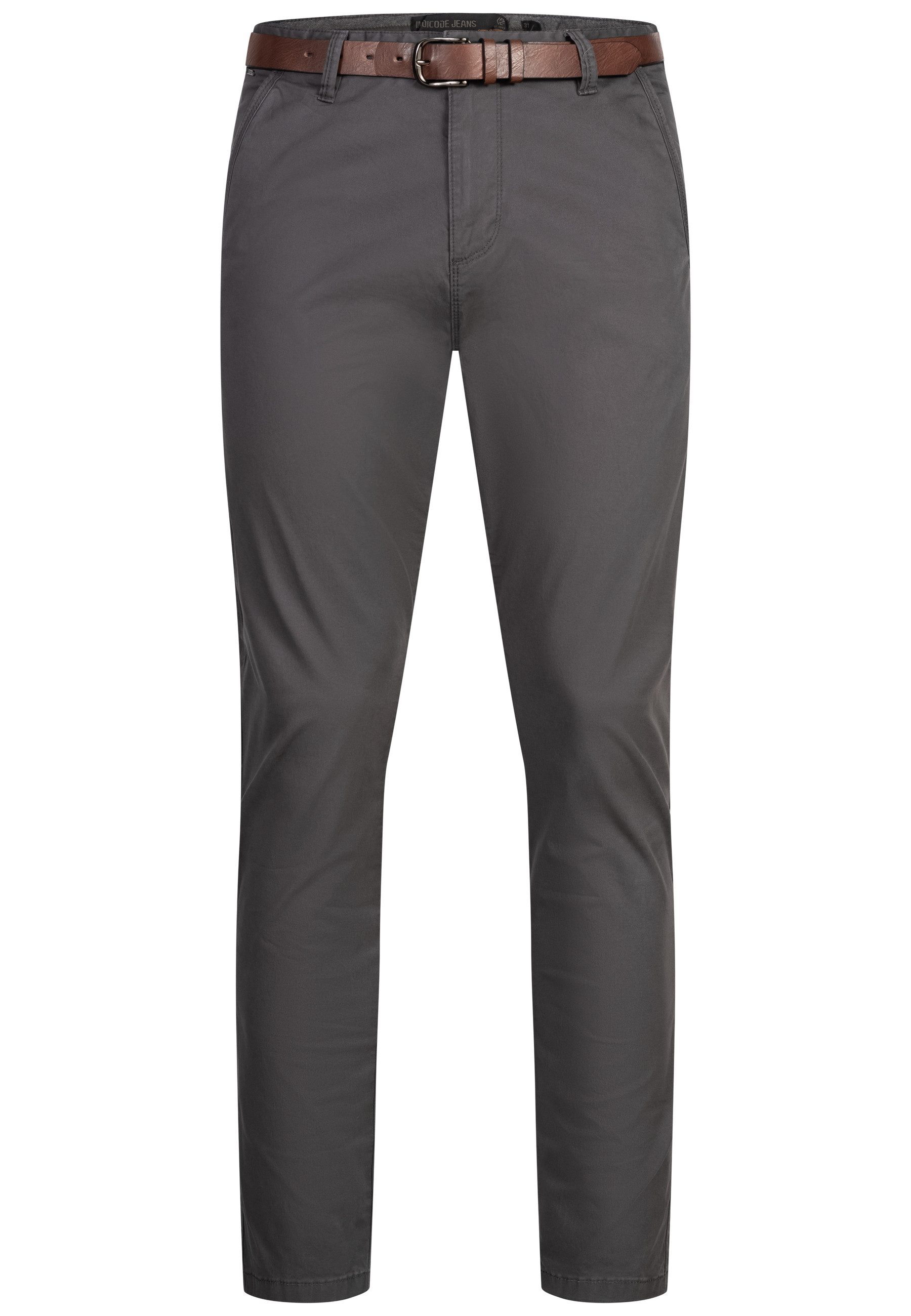 INDICODE Chinohose Herren INPilli Regular-Fit Baumwollhose mit schmaler Passform mit praktischem, integriertem Gürtel – Bild 2 von 5