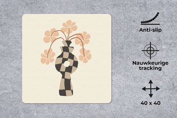 MuchoWow Gaming Mauspad Blumen - Vase - Abstrakte Kunst - Modern (1-St), Mousepad mit Rutschfester Unterseite, Gaming, 40x40 cm, XXL, Großes