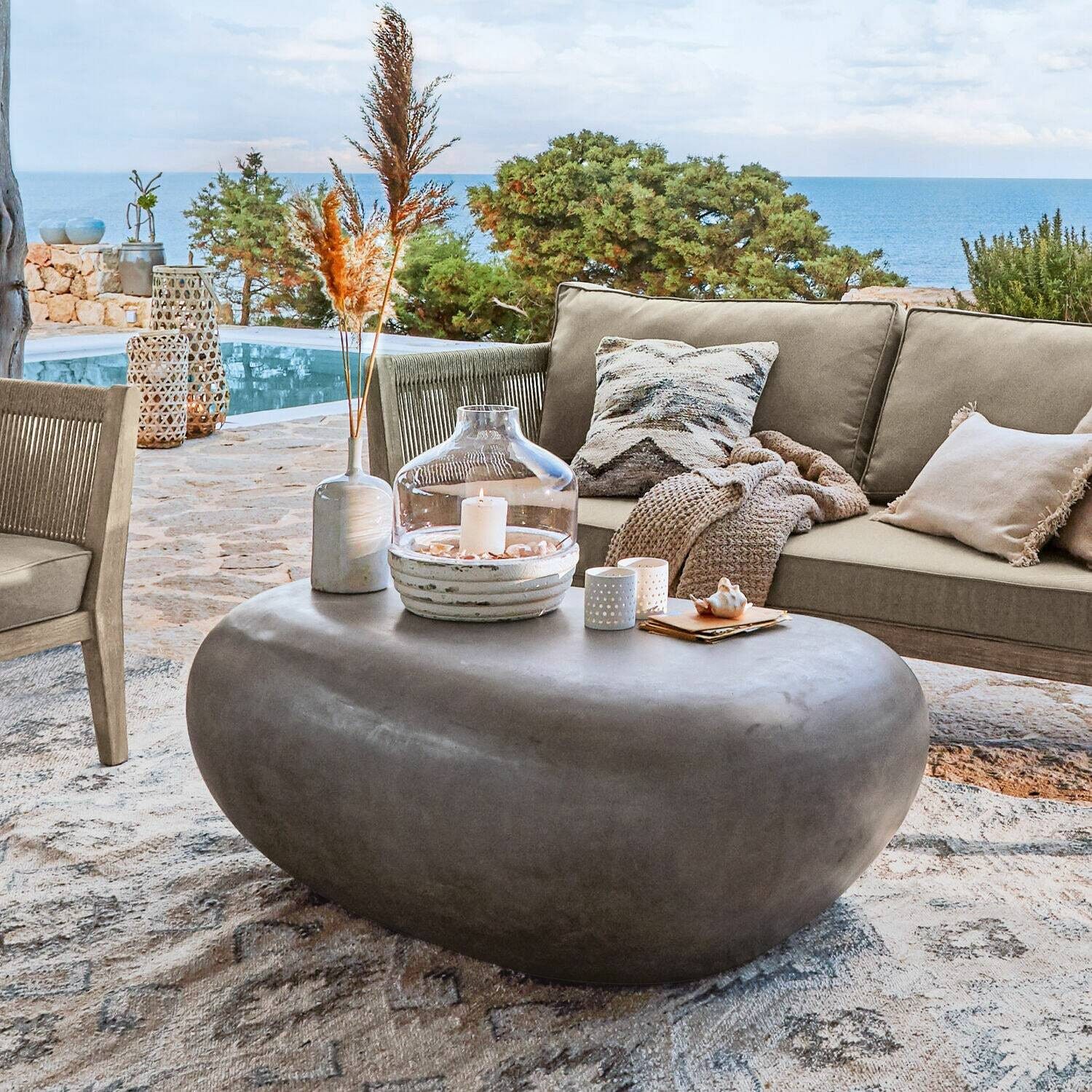 Mirabeau Gartentisch Couchtisch Fermline grau