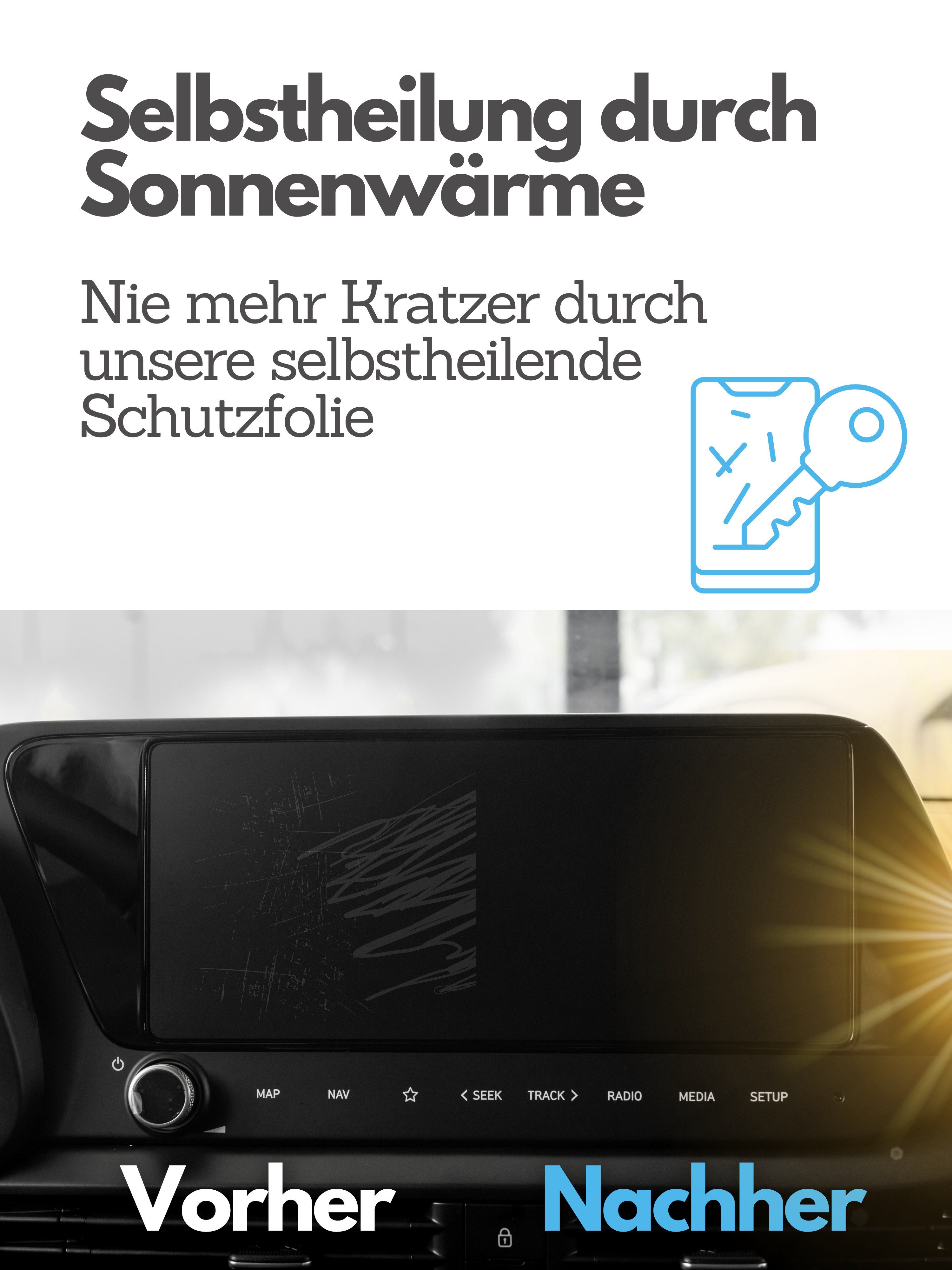 DISSKIN Displayschutzfolie DISSKIN Displayschutzfolie für Hyundai i20 / i20N 10,25Zoll ab 2024 für I20 Entertainment System, 1 Stück, Anti-Fingerabdruck-Beschichtung