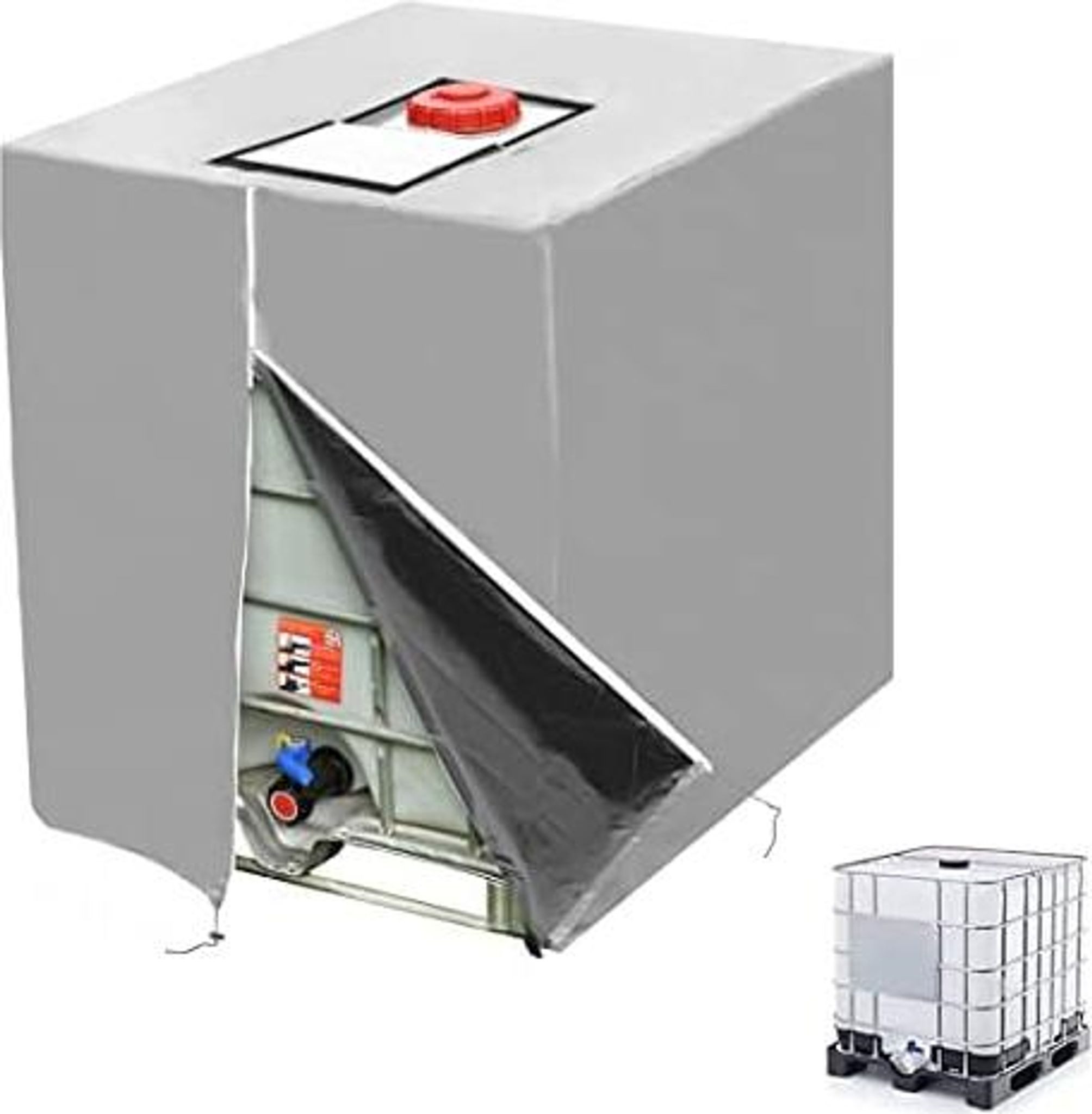 FELIXLEO Bodenschutzplane 420D IBC Tank Abdeckung 1000L UV Schutzhaube mit Reißverschluss