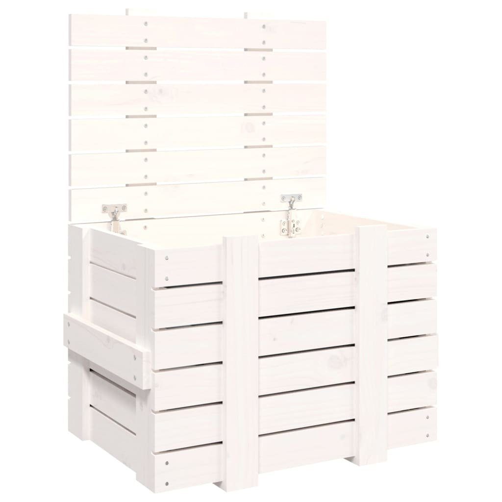 St) Massivholz vidaXL cm Weiß Truhe Aufbewahrungsbox Kiefer (1 58x40,5x42