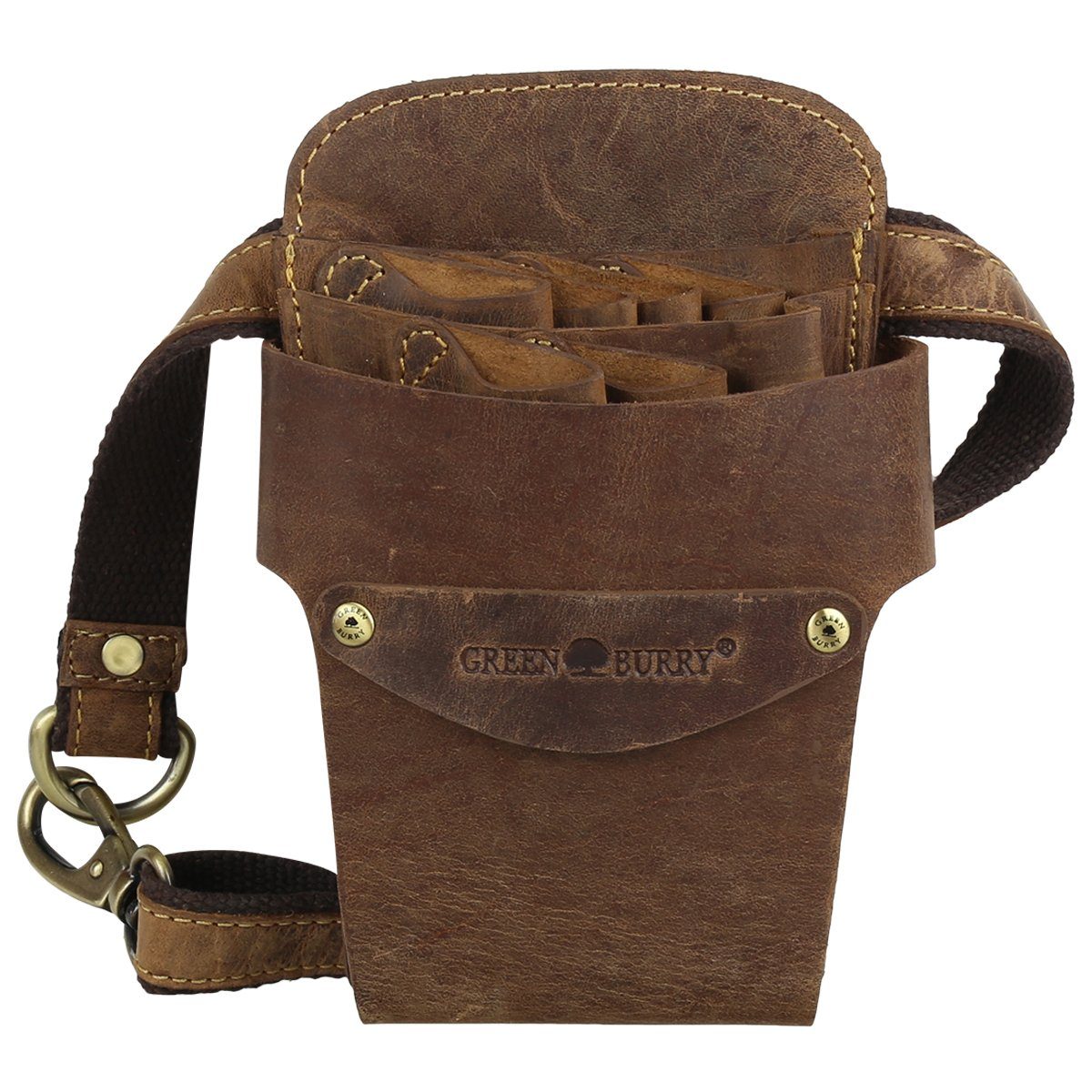 Greenburry Brustbeutel Vintage Leder Friseurtasche Scherentasche günstig online kaufen
