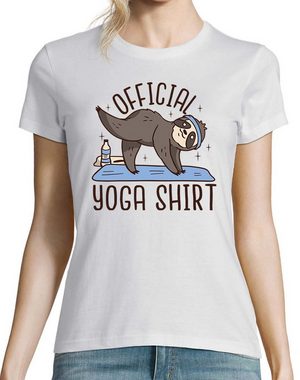 Youth Designz T-Shirt Official Yoga Damen Shirt mit lustigem Faultier Frontprint