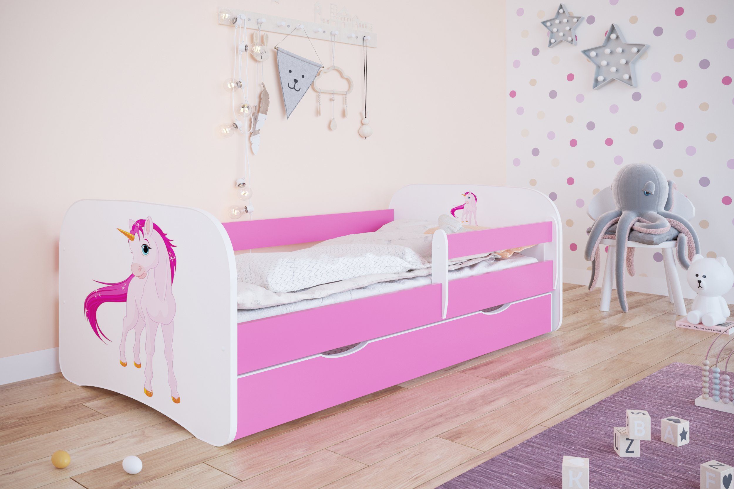 Kinderbett Jugendbett mit Matratze Lattenrost Schublade 140x70 & 160x80 
