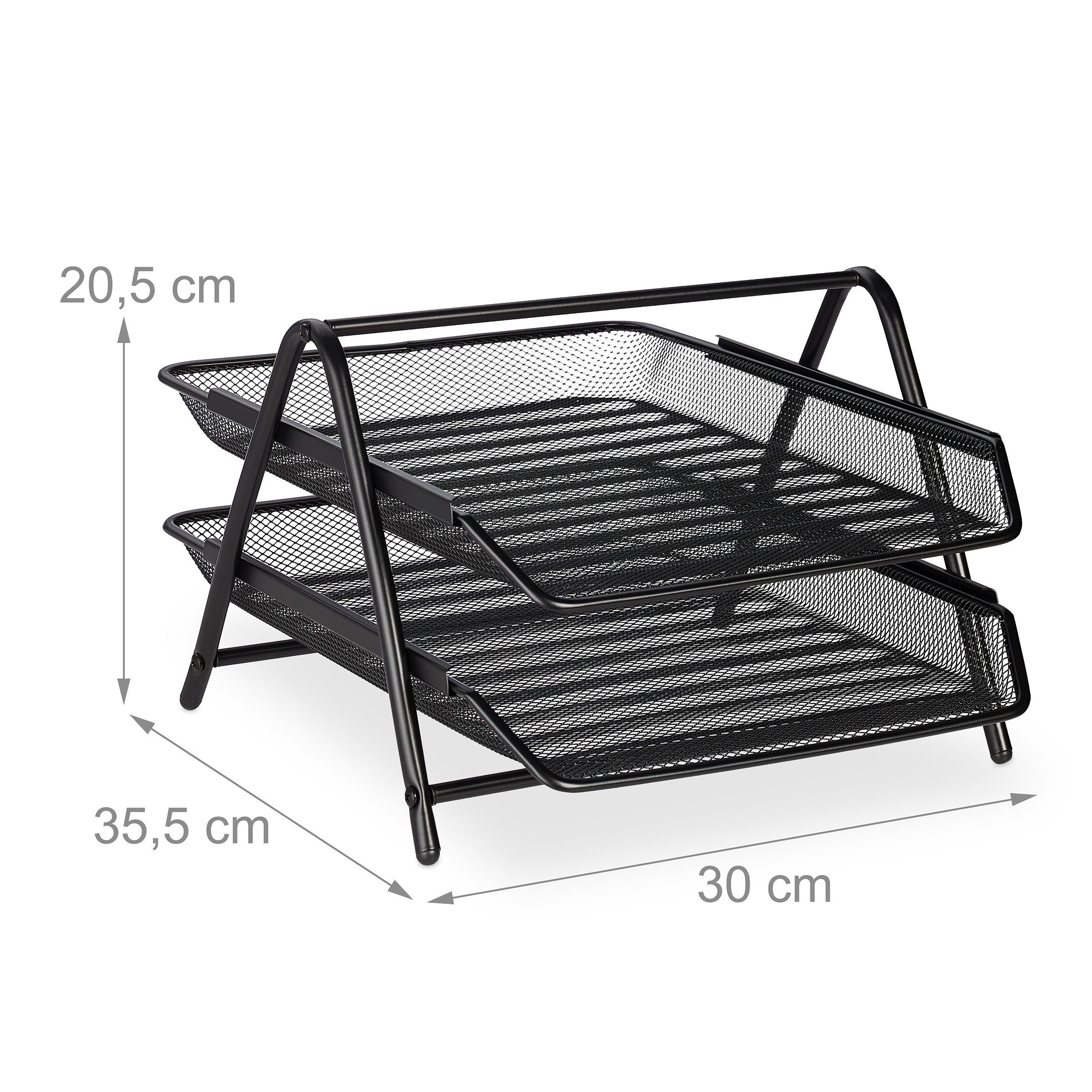 relaxdays Briefablage Dokumentenablage mit 2 Fächern