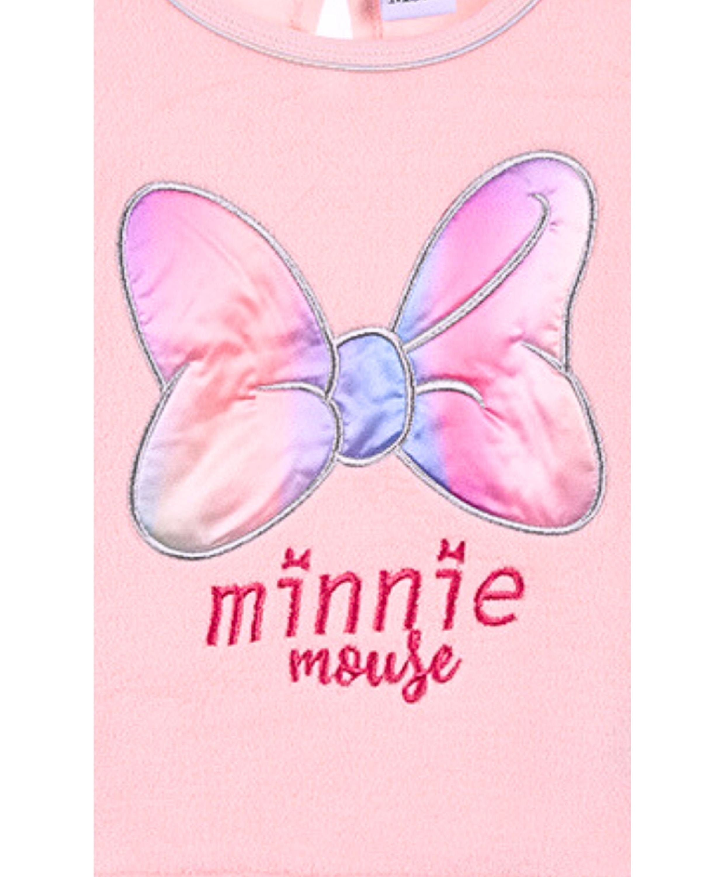 Hoodie Minnie Kinderpulli Gr. Mädchen 128 Rosa Plüschpullover cm Mouse Disney 98 -