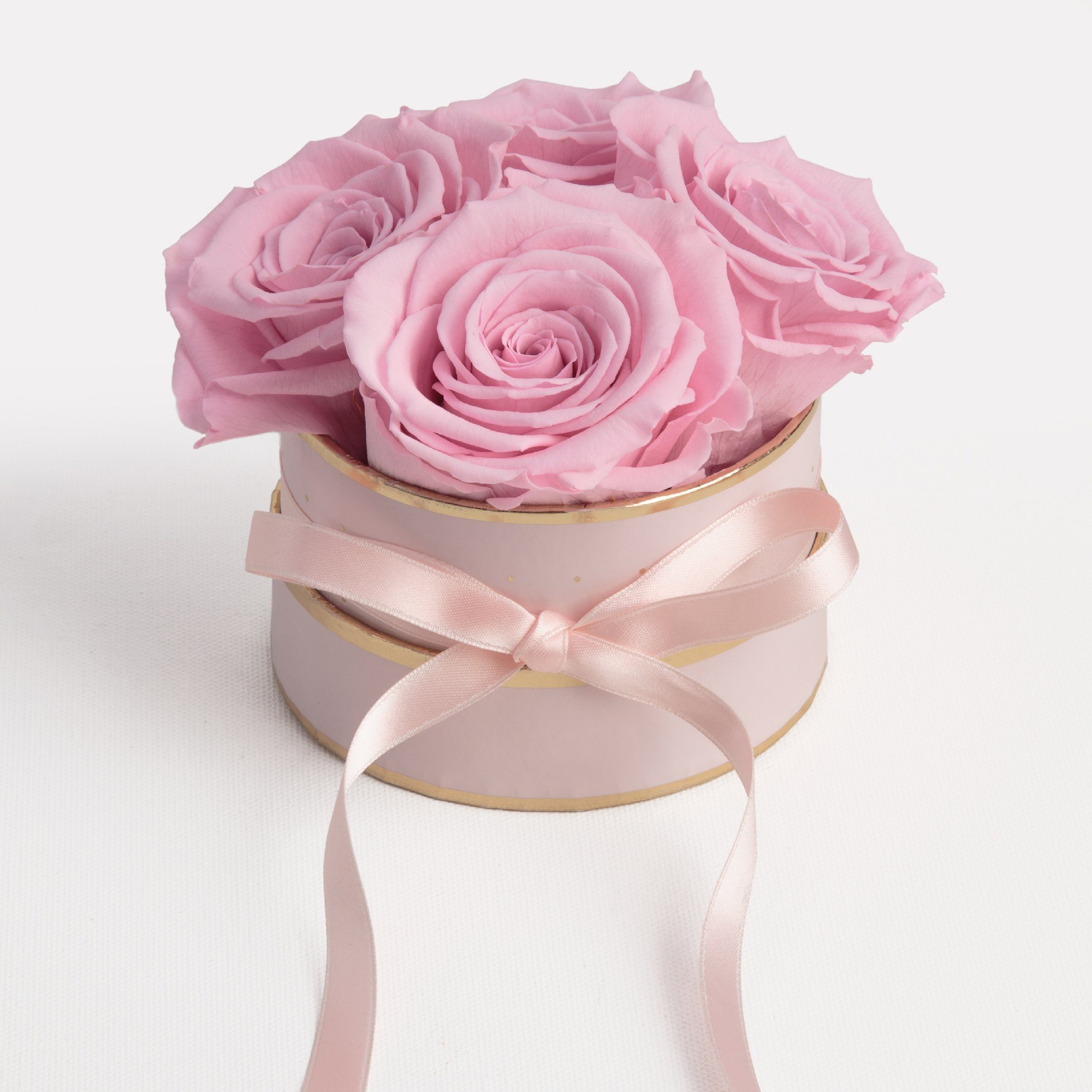 Kunstblume Rosenbox rosa rund 4 Infinity günstig online kaufen