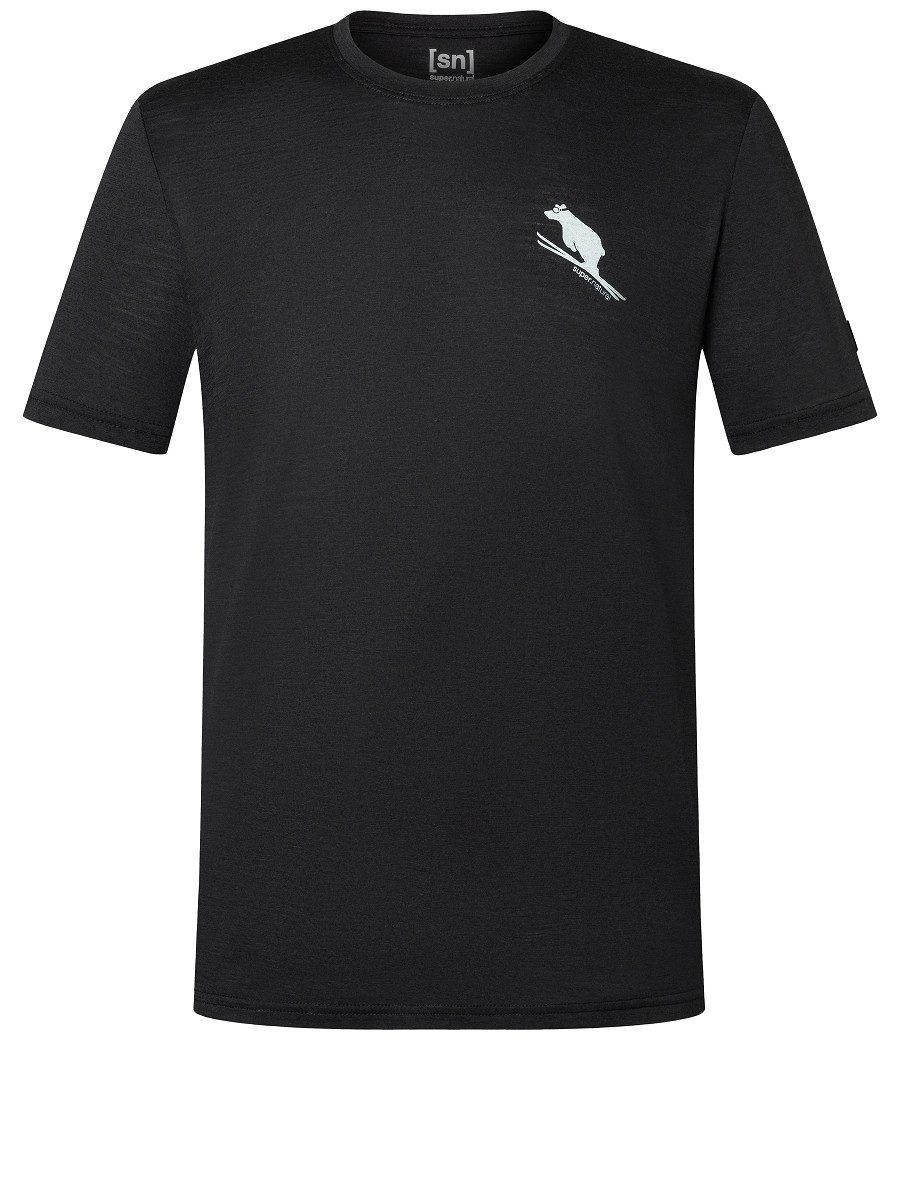 SUPER.NATURAL T-Shirt für Herren, Merino LITTLE FLEAR Bär Motiv, atmungsakt günstig online kaufen