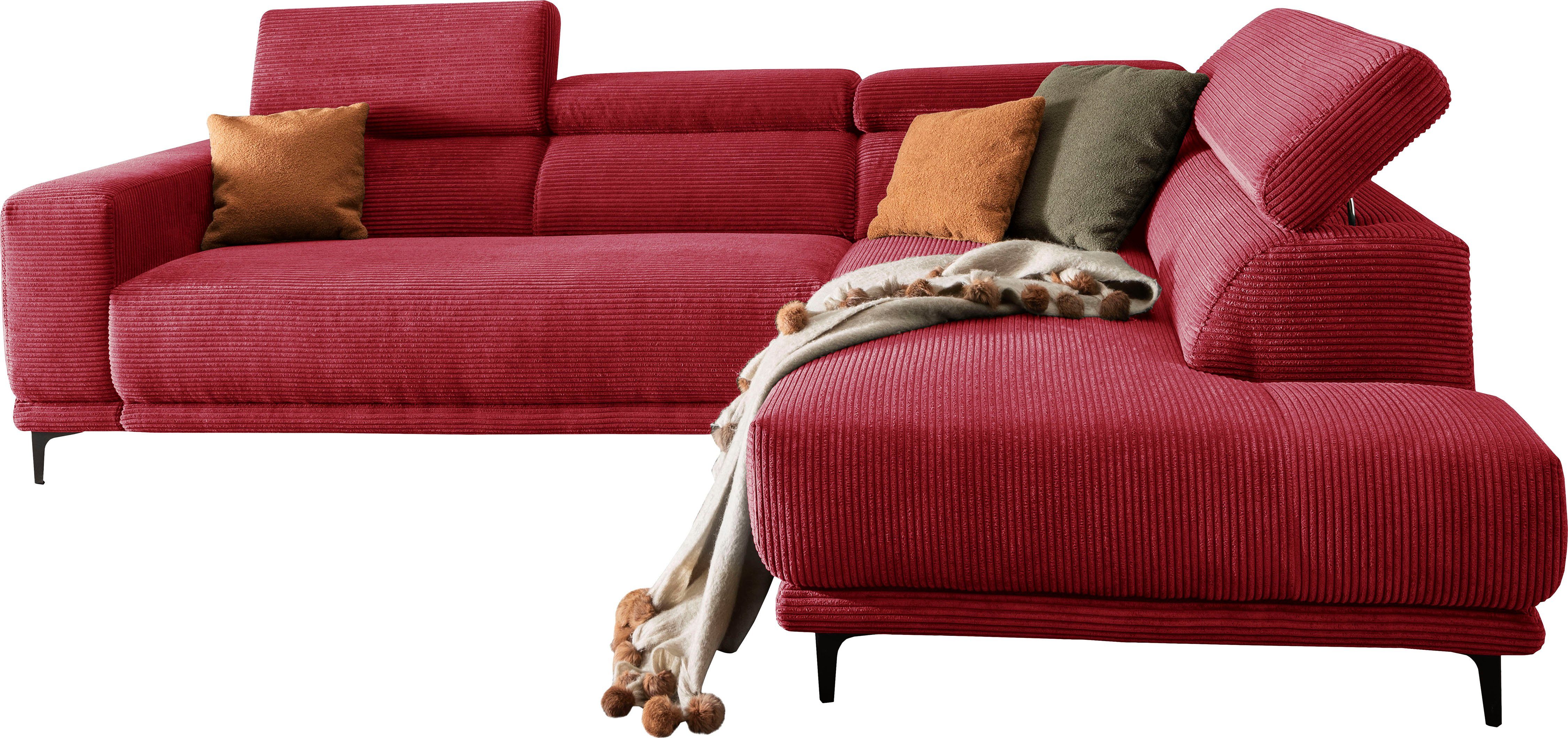 alina Ecksofa Hikari, wahlweise mit Sitzvorzug, in modernem Cordstoff, Breite 276 cm