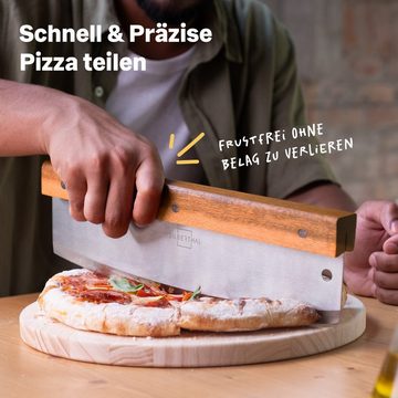 SILBERTHAL Wiegemesser 32cm für Pizza, Flammkuchen, Nüsse und Kräuter