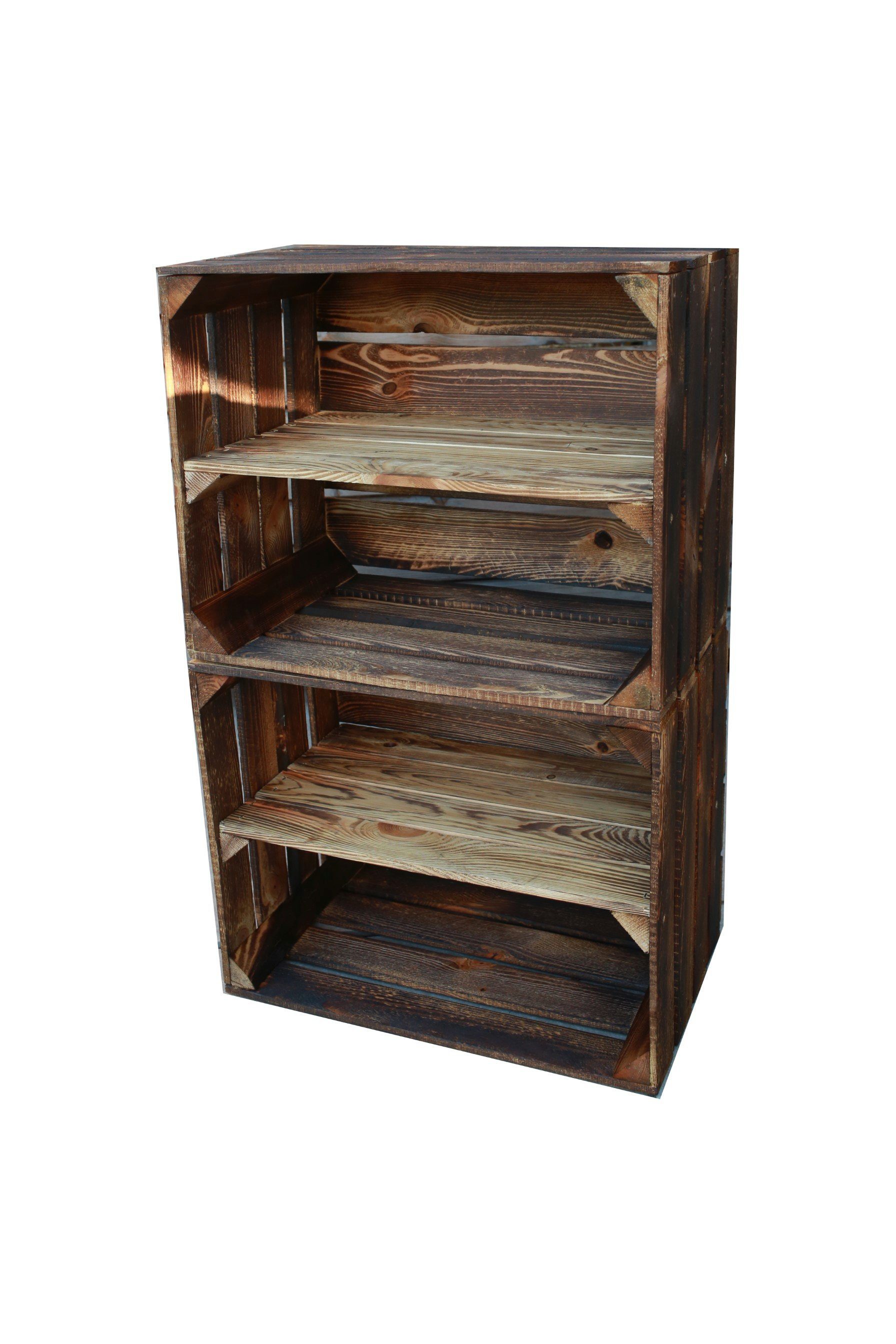 Teramico Holzkiste Holzkisten 50 x 40 x 30cm geflammt Set-Varianten kostenloser Versand, geflammt
