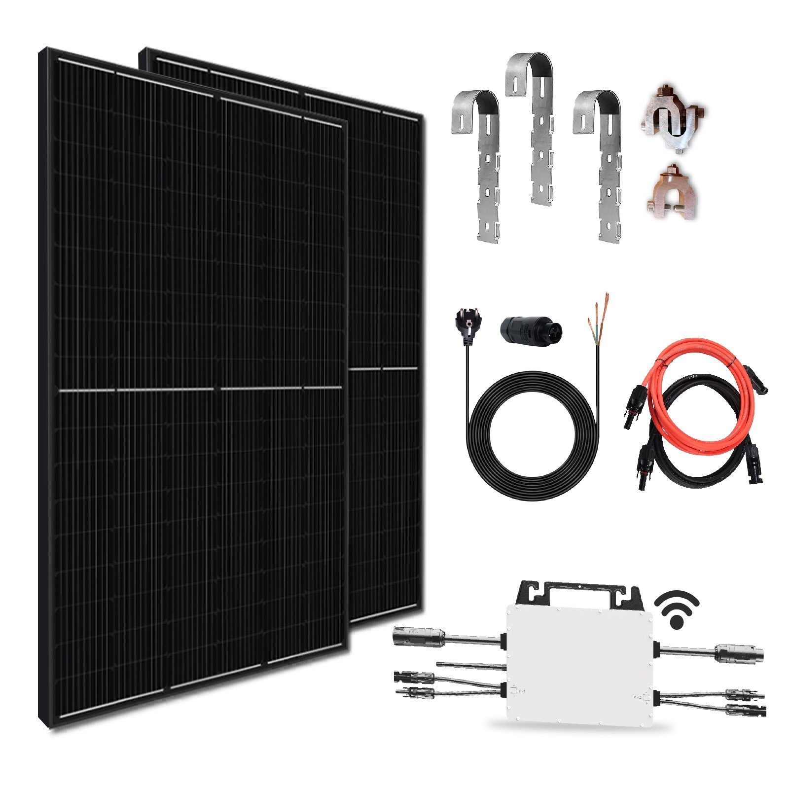 Mit Balkonkraftwerk,Balkongeländer WIFI Hypontech 800W Rund Upgradefähiger EPP.Solar Wechselrichter Solaranlage 800W PV-Montage, Photovoltaik