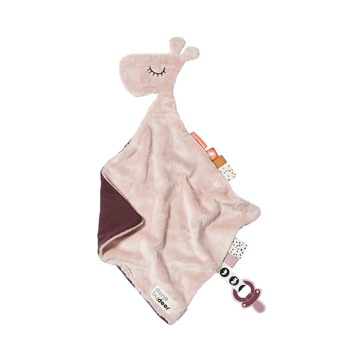 Done by Deer Schmusetuch Schmusetuch Raffi Powder Kuscheltuch Schnullerbefestigung