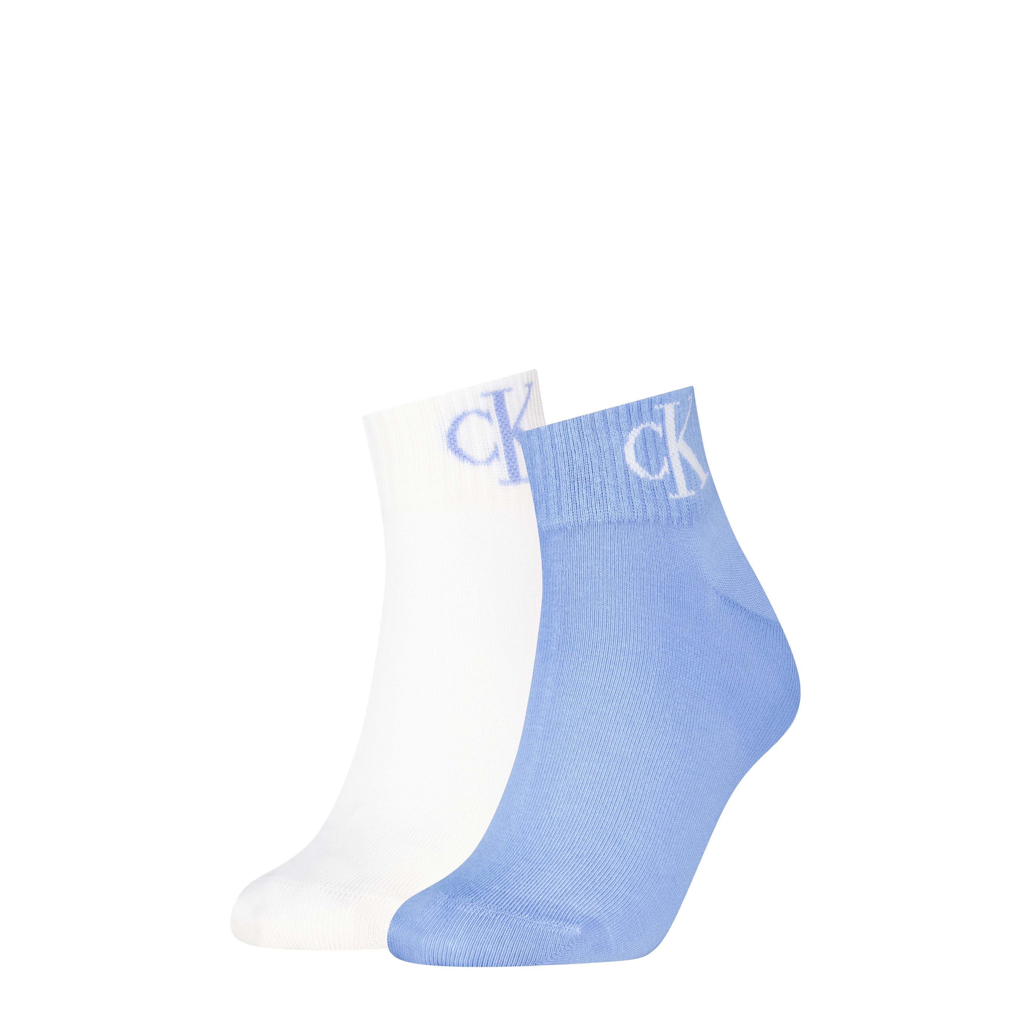 Calvin Klein Jeans Kurzsocken CKJ WOMEN QUARTER MONOGRAM (2-Paar, 2 Paar) mit Logostickerei