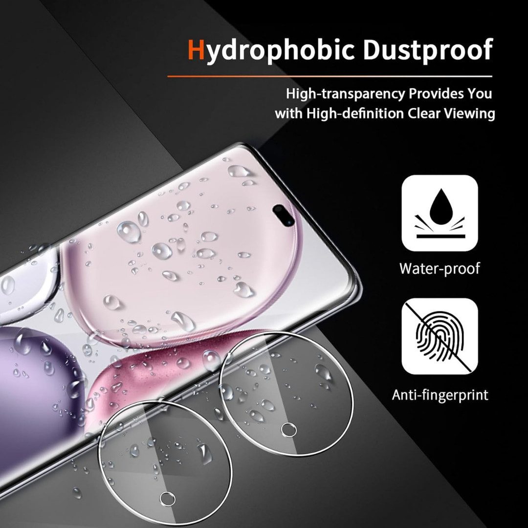 SmartUP Displayschutzglas 2X Schutzglas für Honor Magic 7 Lite Panzerfolie Display Kamera Full für Honor Magic 5 Lite, 9H Hartglas – Bild 3 von 5