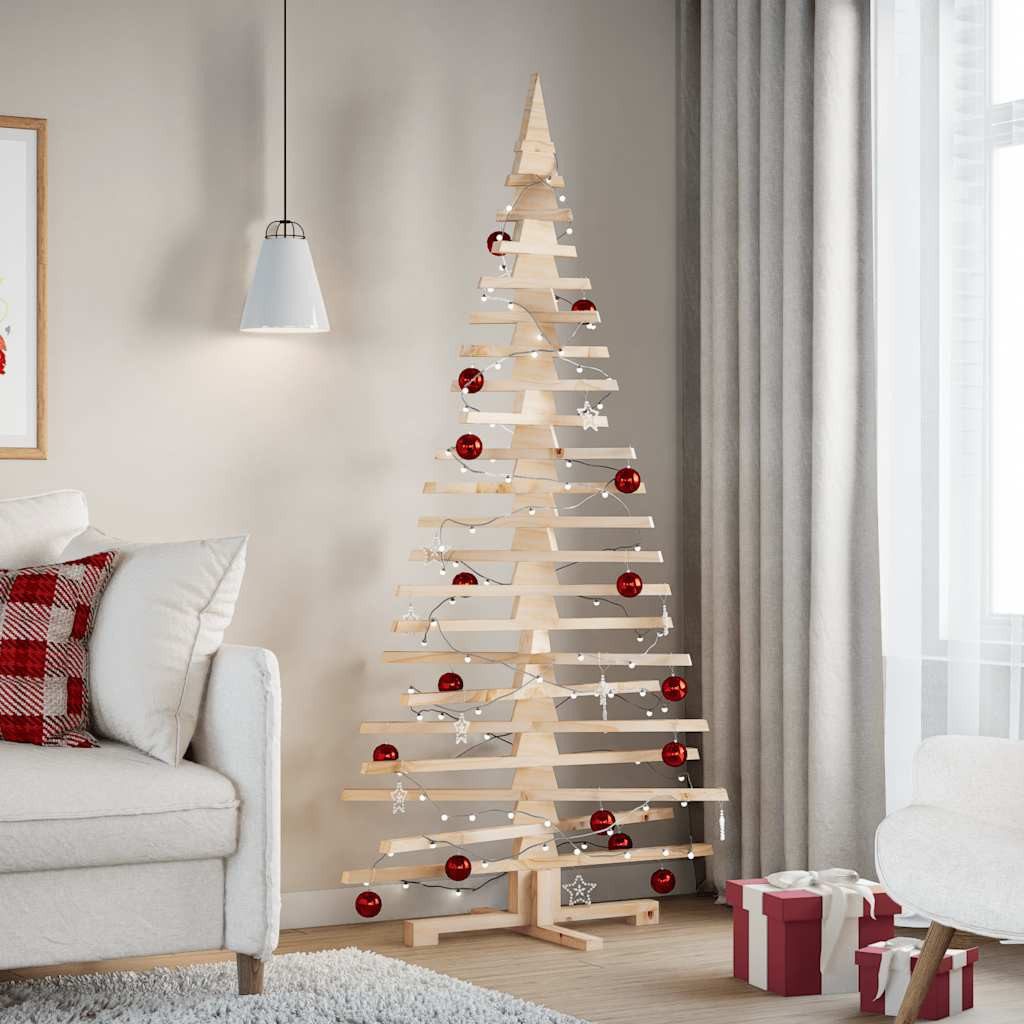vidaXL Künstlicher Weihnachtsbaum Weihnachtsbaum Holz zum Schmücken 180 cm Massivholz Kiefer