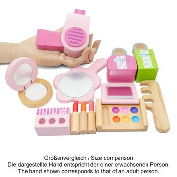 ESTIA Holzspielwaren Spielwelt Kosmetikset aus Holz in einem praktischen Köfferchen, Kinderspielzeug