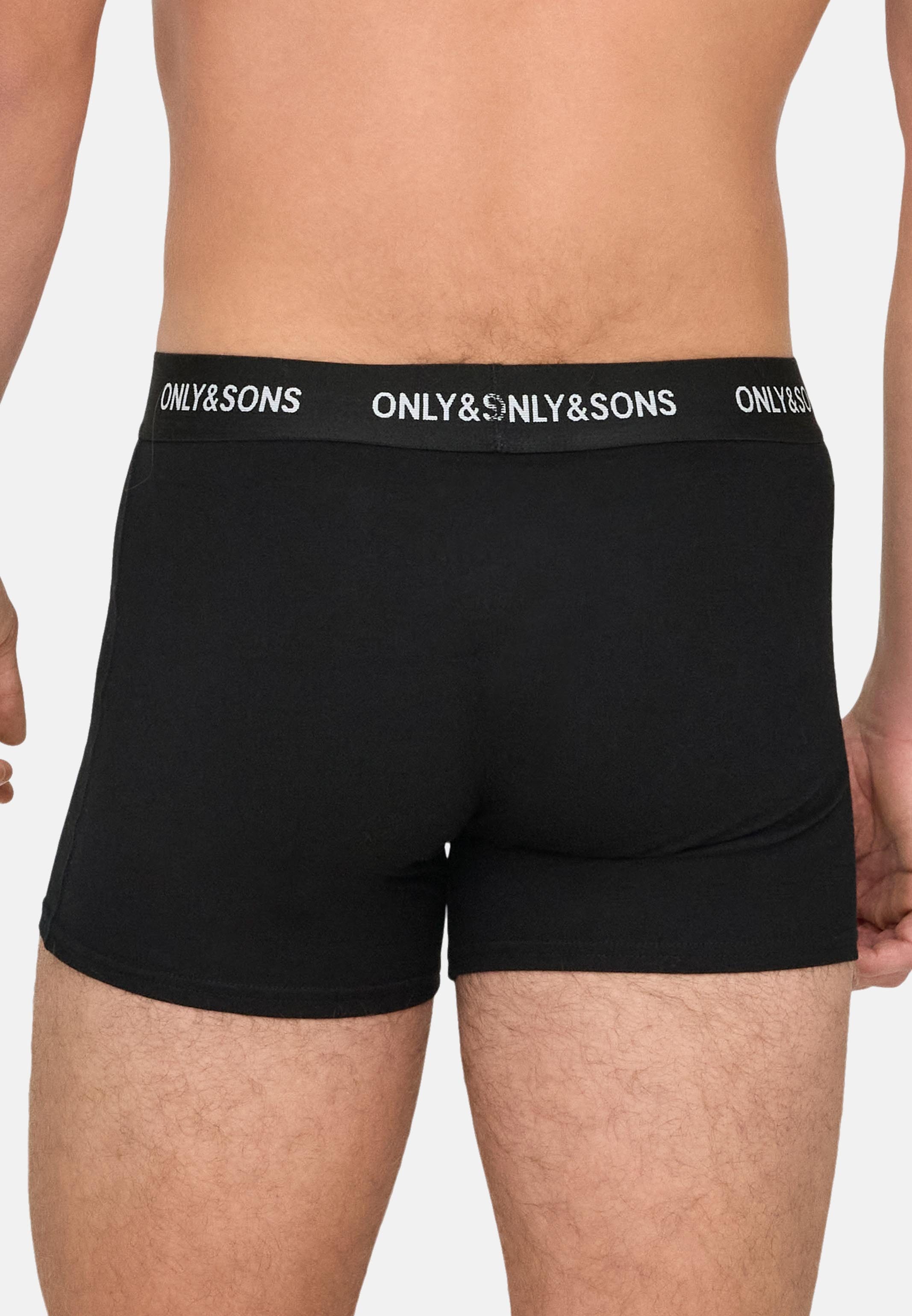 ONLY & SONS Retro Boxer 6er Pack Basic (Spar-Set, 6-St) Retro Short / Pant - Baumwolle - ohne Eingriff - Blickdicht