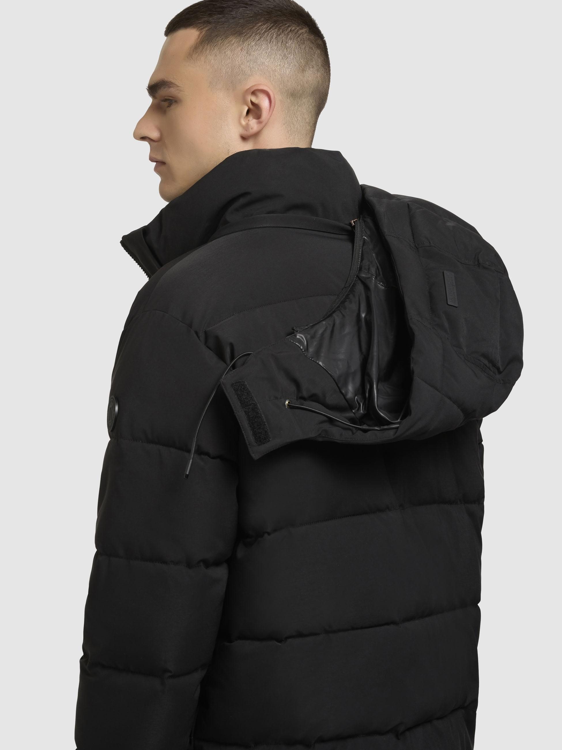 khujo Winterjacke Loga2-YM Steppjacke mit abnehmbarer Kapuze und Rucksackträgern