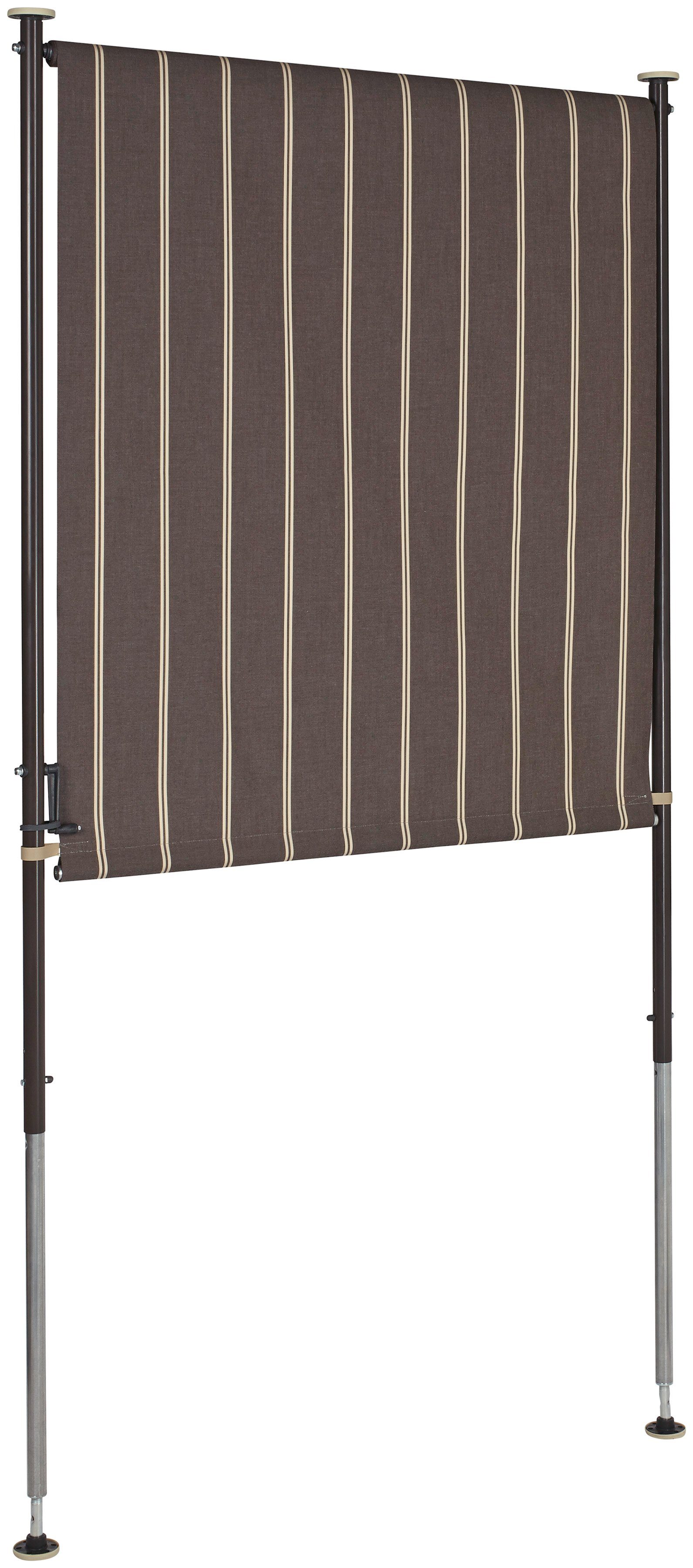 Angerer Freizeitmöbel Klemm-Senkrechtmarkise braun/weiß, BxH: 120x225 cm