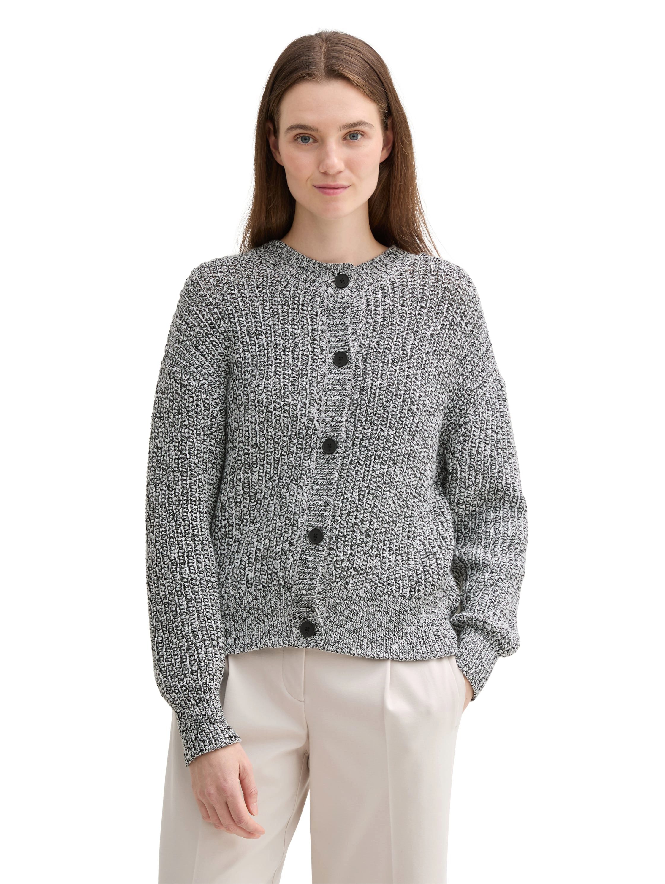 TOM TAILOR Denim Strickjacke meliert, mit günstig online kaufen