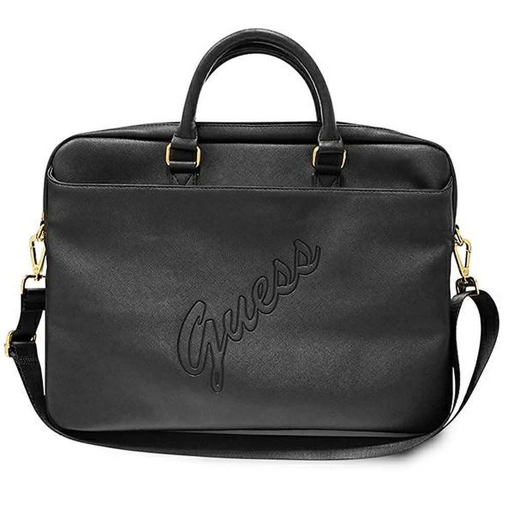 Guess Laptoptasche Aktentasche Umhängetasche Schultertasche (Spar-Set, 1-tlg., 43 x 32 x 6 cm robust), Saffiano-Optik, Schultergurt, Koffergurt, bis 16 Zoll