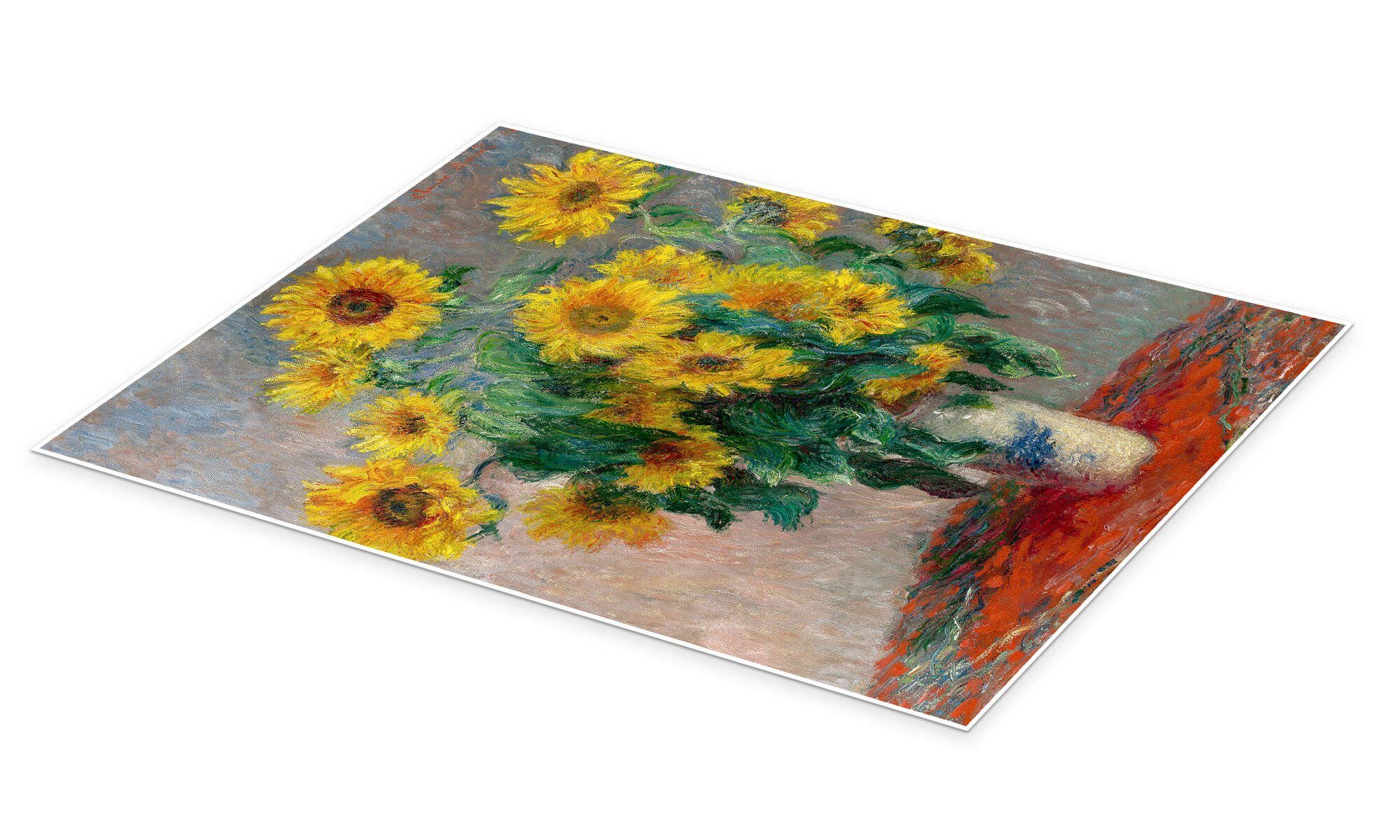 Posterlounge Poster Claude Monet, Sonnenblumenstrauß, Wohnzimmer günstig online kaufen