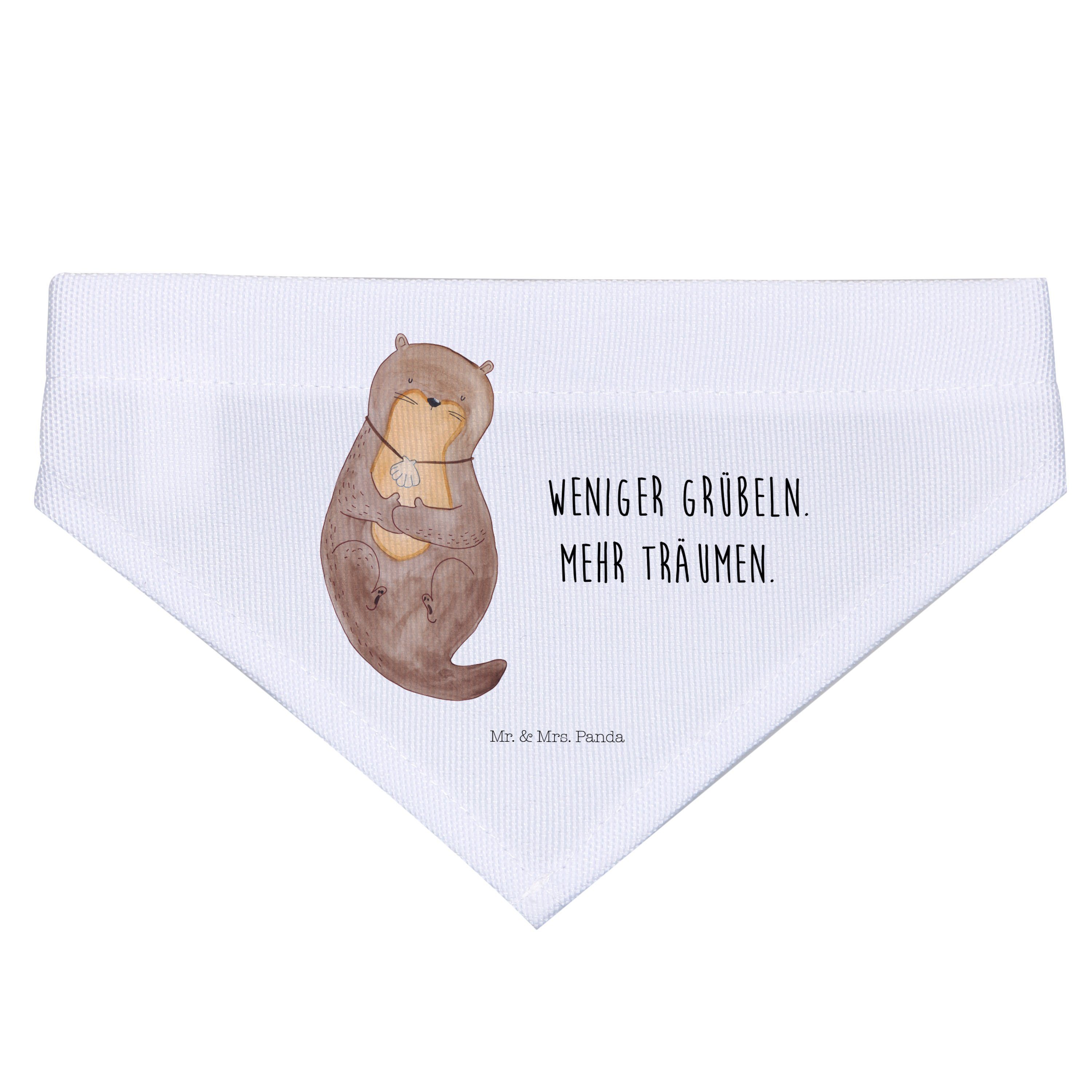 Mr. & Mrs. Panda Hundefliege Otter Muschel, Bandana, Weiß, Hundeschal, Hundehalstuch, Halstuch Hun, Polyester, Hundeschal Tuch für Hunde Optimistisch