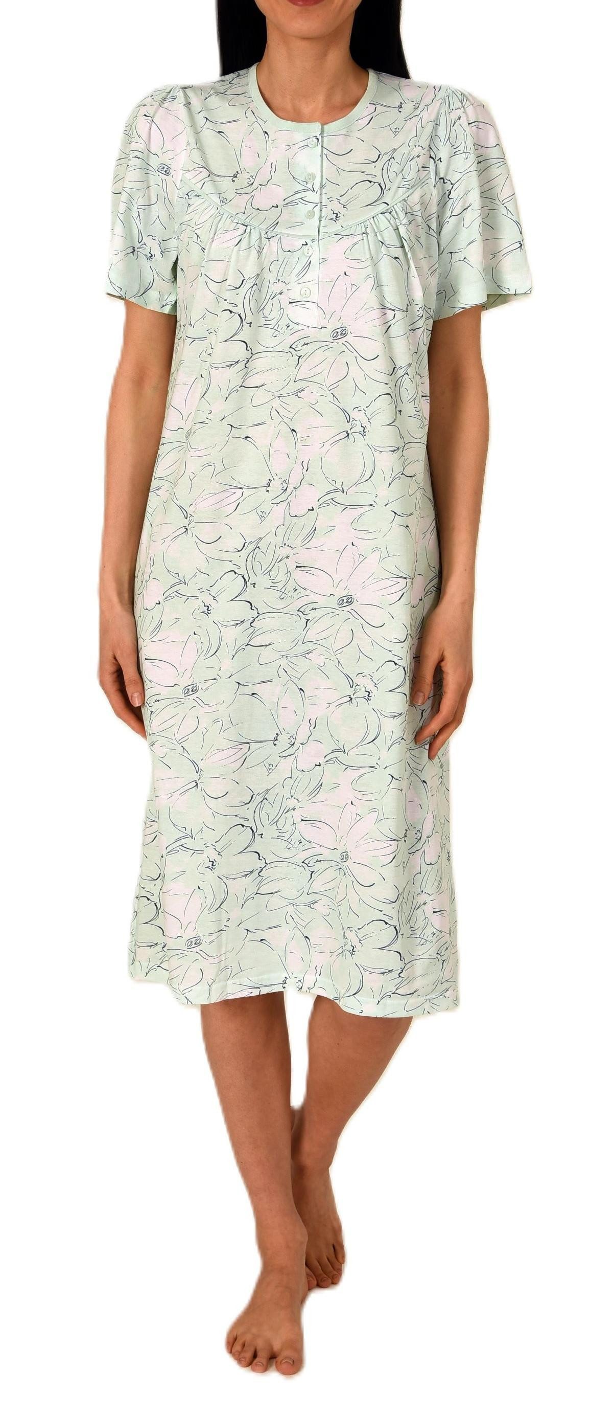 Normann Nachthemd Damen kurzarm Nachthemd im klassischen fraulichen Design